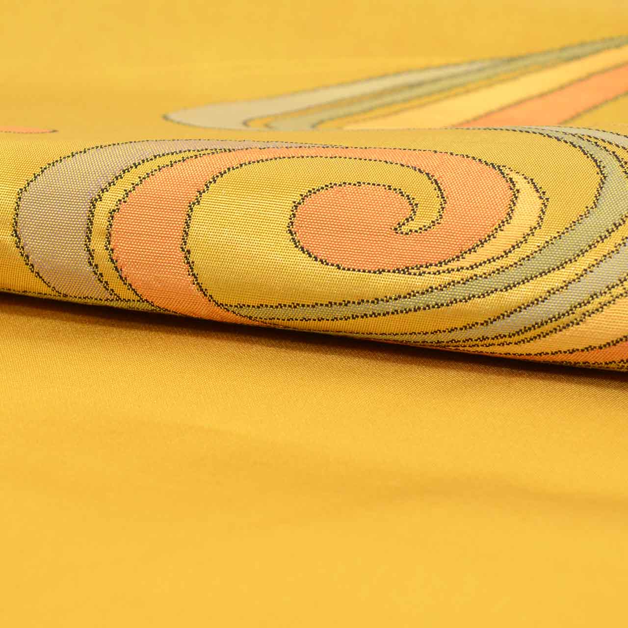 Vintage Japanese Obi | Nagoya Obi | Brown Gold Silk | Stream Pattern | Gold Thread | Excellent | Sustainable | uu2421b