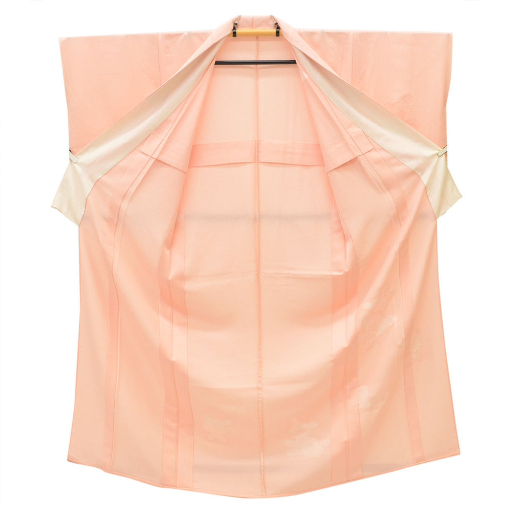 Vintage Japanese Kimono | Tsukesage | Pink Silk | Bambi Swatow Embroidery | Unlined | Size S | Sustainable | uu2431b