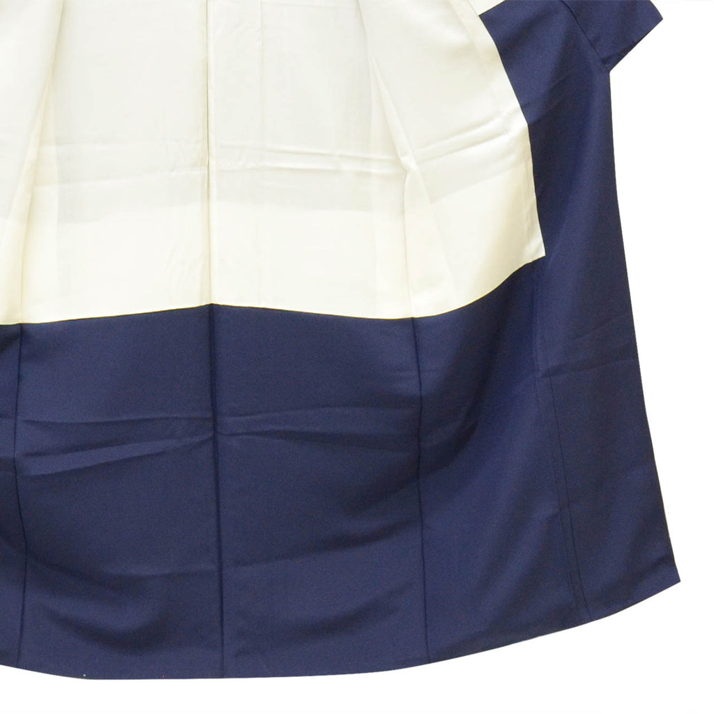Vintage Japanese Kimono | Tsumugi | Navy Silk | Geometric Pattern | Plant-dyed | Excellent | Size S-L | Sustainable | uu2432b