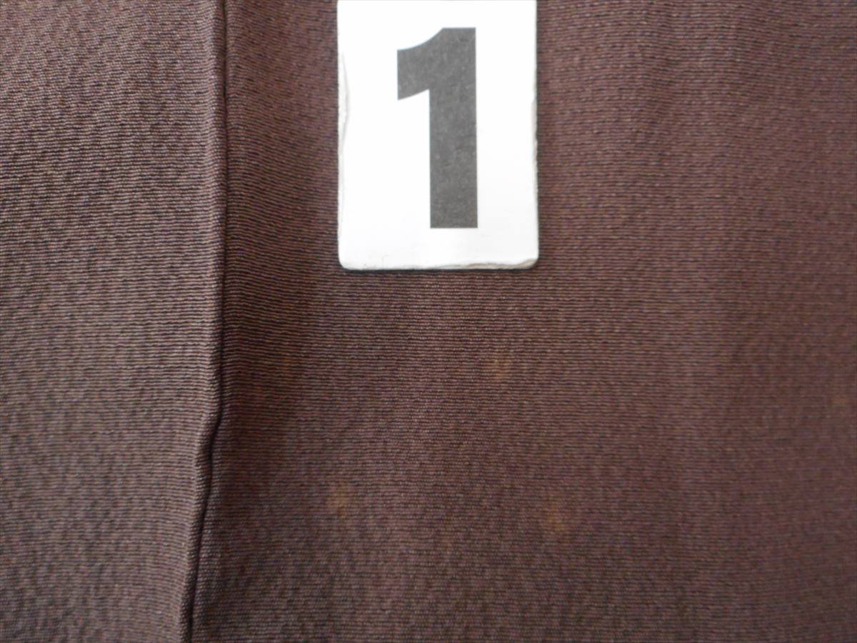 [Used] Recycled Kimono, Plain Color, Size L (Slightly Plus Size L), Excellent Condition, Length 164.5cm (64.8in), Sleeve Length 68.0cm (26.8in), Lined, Ready-made, Single Family Crest, Crepe Silk, Brown, Pure Silk, Reused uu2438b 