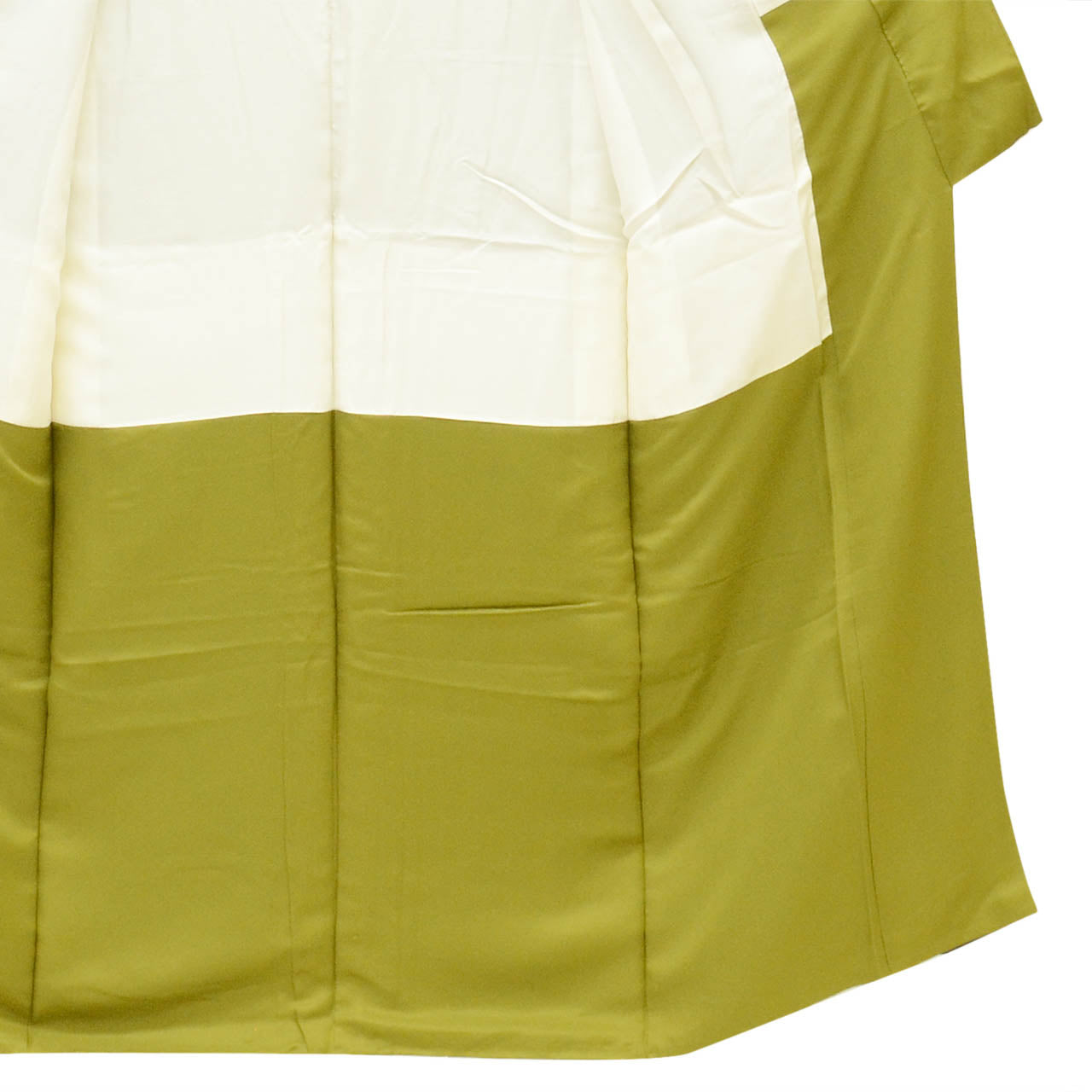 [Used] Recycled Kimono, Plain Color, Silk, Size S, Excellent Condition, Length 154.0cm (60.6in), Sleeve Length 61.2cm (24.1in), Lined, Ready-made, Unused, Single Family Crest, Green, Seigaiha Pattern, Reuse uu2439b 