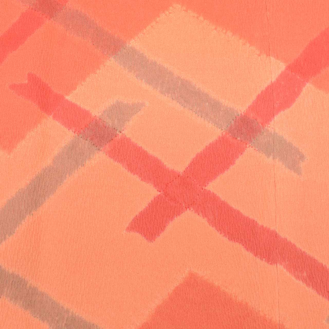 Vintage Japanese Kimono | Michiyuki Coat | Orange Silk | Geometric Fukure-ori | Excellent | Sustainable | uu2462b