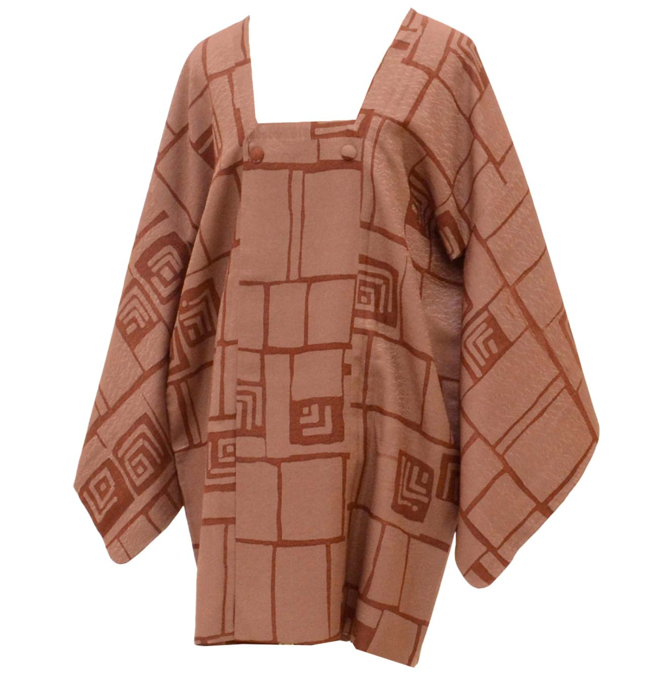 Vintage Japanese Kimono | Michiyuki Coat | Purple Silk | Geometric Pattern | Sustainable | uu2464b