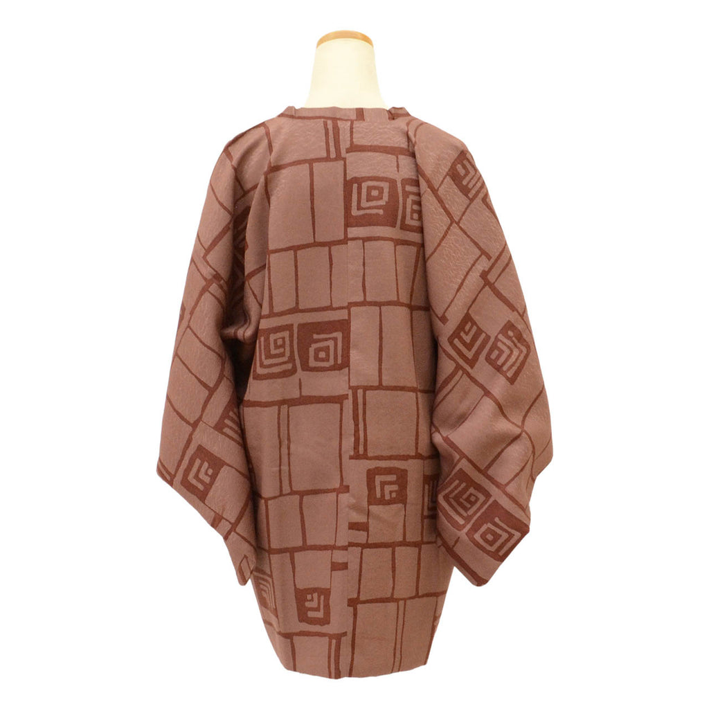 Vintage Japanese Kimono | Michiyuki Coat | Purple Silk | Geometric Pattern | Sustainable | uu2464b