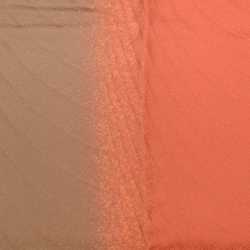 Vintage Japanese Kimono | Michiyuki Coat | Red Silk | Diagonal Stripe Bokashi | Unused | Excellent | Sustainable | uu2479b