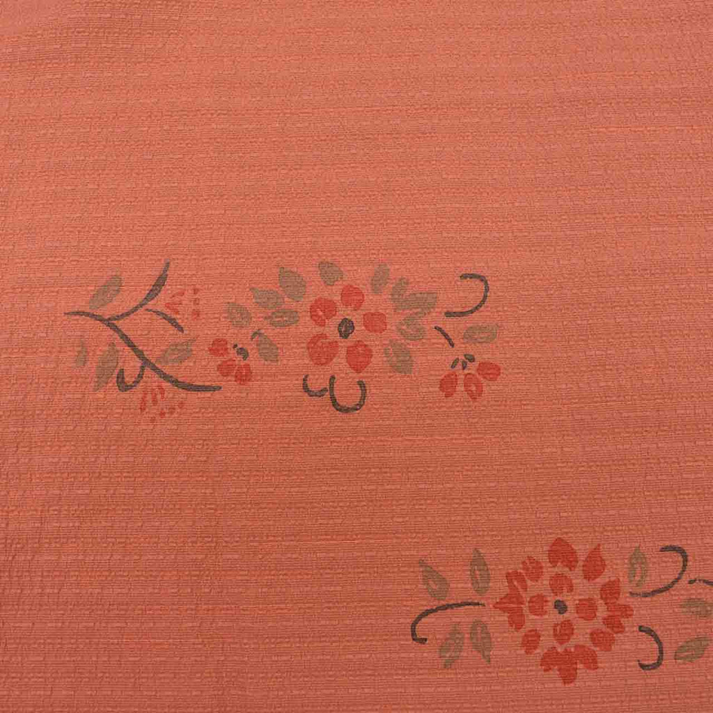 [Used] Haori (kimono jacket), recycled kimono, pure silk, excellent condition, length 79.0cm (31.1in), sleeve length 63.3cm (24.9in), brown, floral pattern, SILK, reused, uu2489b 