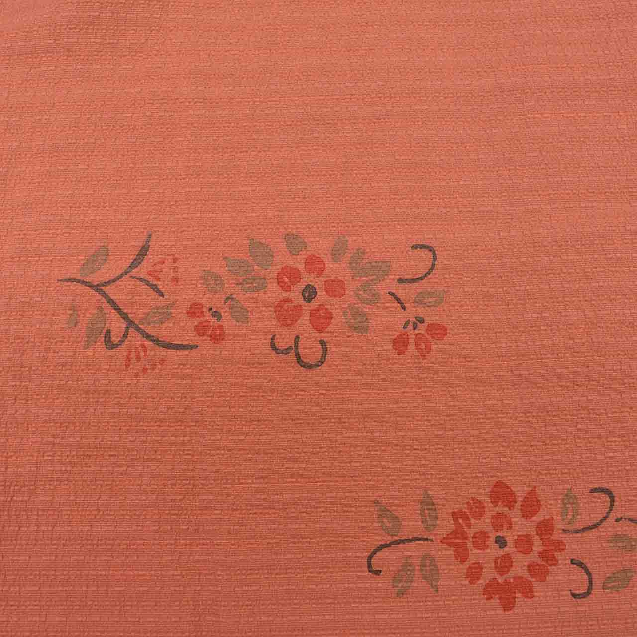 [Used] Haori (kimono jacket), recycled kimono, pure silk, excellent condition, length 79.0cm (31.1in), sleeve length 63.3cm (24.9in), brown, floral pattern, SILK, reused, uu2489b 