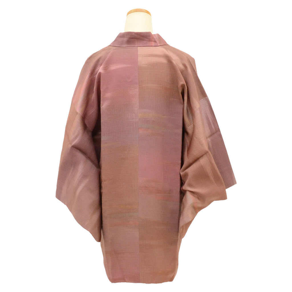 Vintage Japanese Kimono | Michiyuki Coat | Purple Silk | Kasumi Mist Pattern | Sustainable | uu2500b