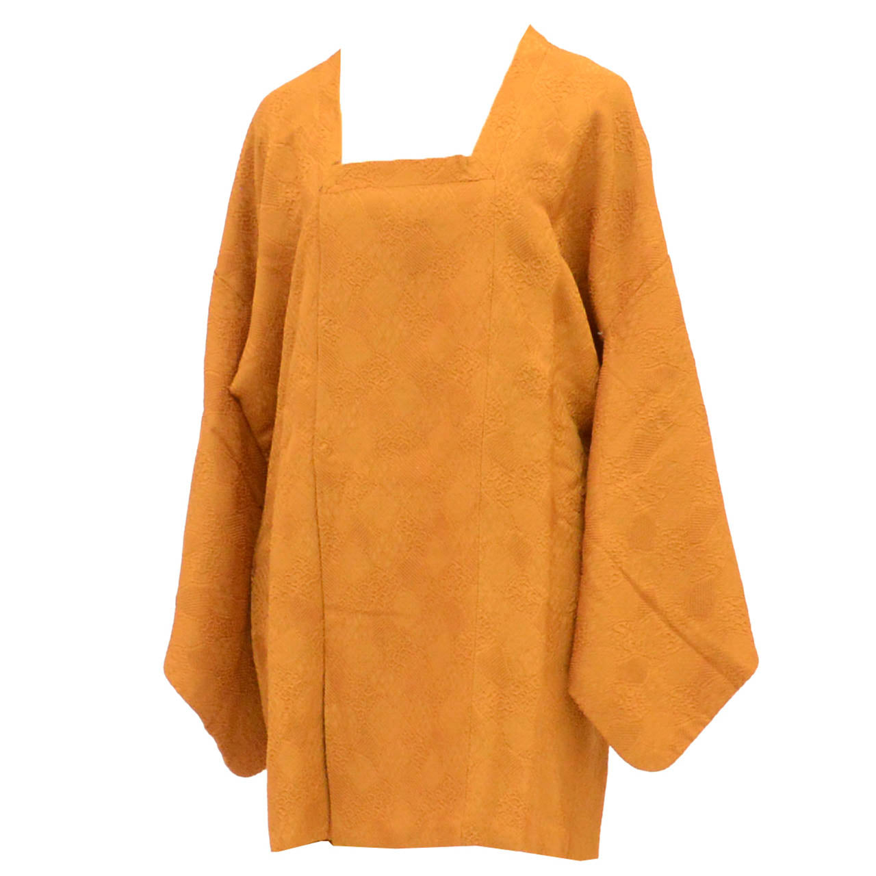 Vintage Japanese Kimono | Michiyuki Coat | Brown Silk | Geometric Pattern | Sustainable | uu2506b