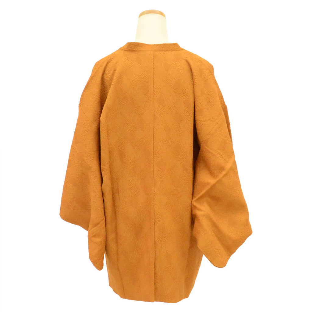 Vintage Japanese Kimono | Michiyuki Coat | Brown Silk | Geometric Pattern | Sustainable | uu2506b