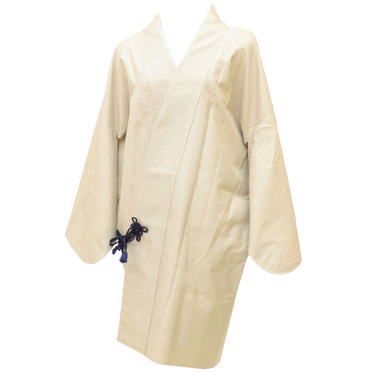 Vintage Japanese Kimono | Michiyuki Coat | White Silk | Oshima Tsumugi | Tortoiseshell Kasuri | Unused | Sustainable | uu2514b