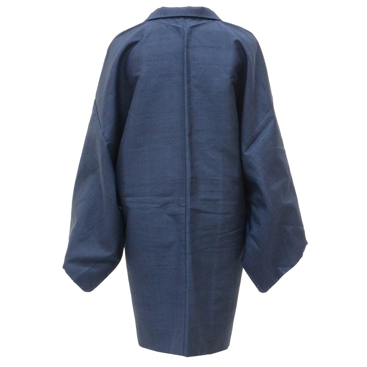 [Used] Recycled Men's Haori Jacket, Long Haori, Pure Silk, Excellent Condition, Unused, Tsumugi Silk, Length 85.0cm (33.5in), Sleeve Length 68.0cm (26.8in), Navy Blue, Plain, Long Length, SILK, Reuse uu2516b 
