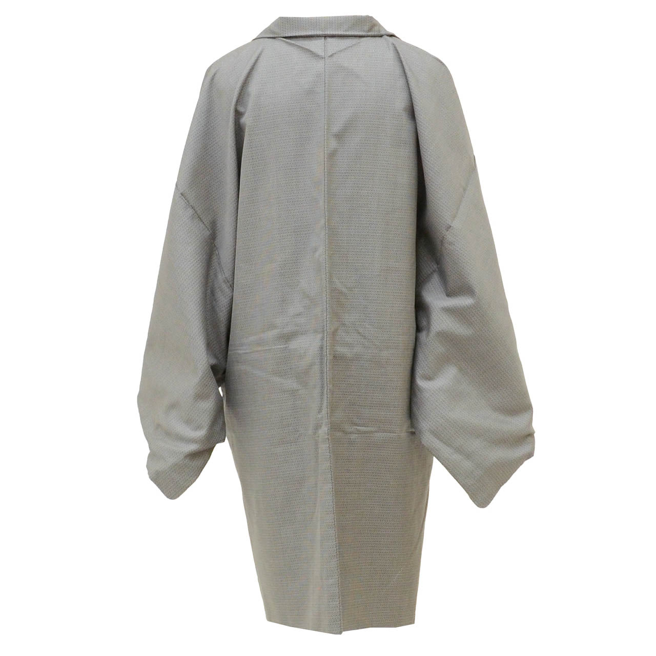 [Used] Recycled Men's Haori Jacket, Men's Long Haori, Pure Silk, Tsumugi, Oshima Tsumugi, Length 94.0cm (37.0in), Sleeve Length 71.0cm (28.0in), Gray, Tortoiseshell Pattern, Long Length, SILK, Reuse uu2517b 
