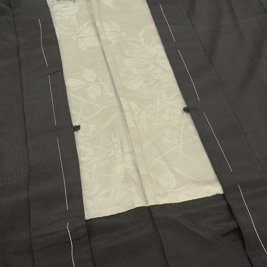 Vintage Japanese Kimono | Men's Long Haori Jacket | Black Silk | Solid | One Crest | Unused | Sustainable | uu2519b