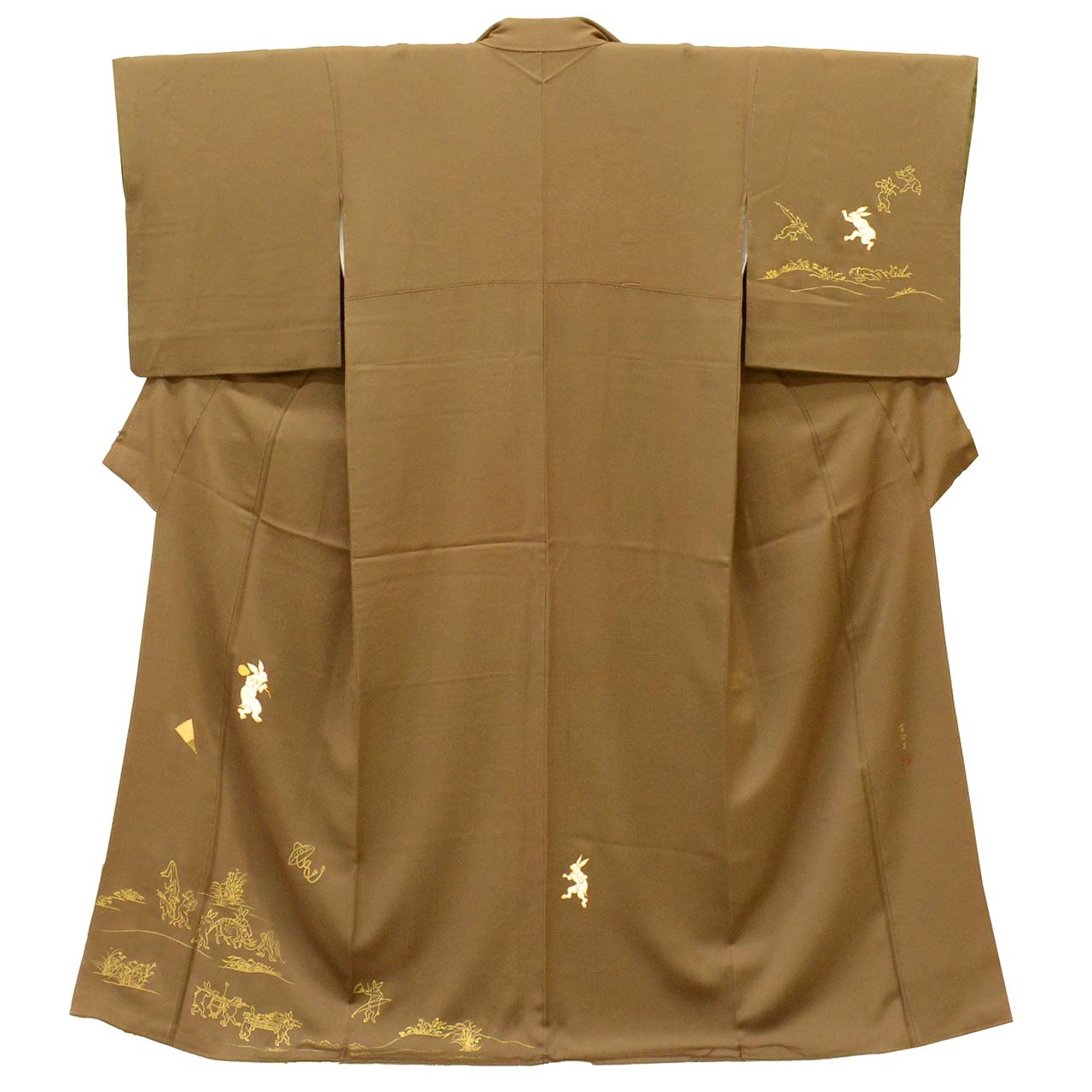 Vintage Japanese Kimono | Tsukesage | Silk | Saga Nishiki Weave | Gold Embroidery | Mori Yuriko | Matsuzakaya | Sustainable | uu2522b