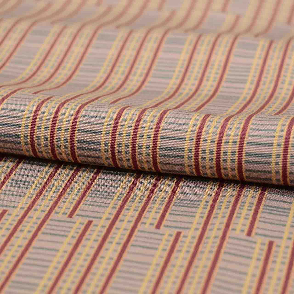 [Used] Recycled Kimono, Komon style, Pure Silk, Size L, Good Condition, Length 165.0cm (65.0in), Sleeve Length 65.0cm (25.6in), Lined, Ready-made, Brown Stripe, SILK, Reuse uu2527b 