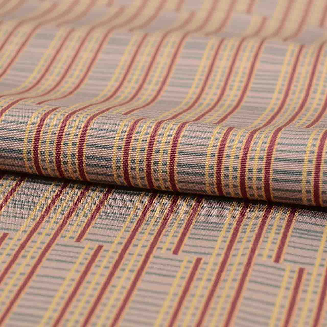 [Used] Recycled Kimono, Komon style, Pure Silk, Size L, Good Condition, Length 165.0cm (65.0in), Sleeve Length 65.0cm (25.6in), Lined, Ready-made, Brown Stripe, SILK, Reuse uu2527b 