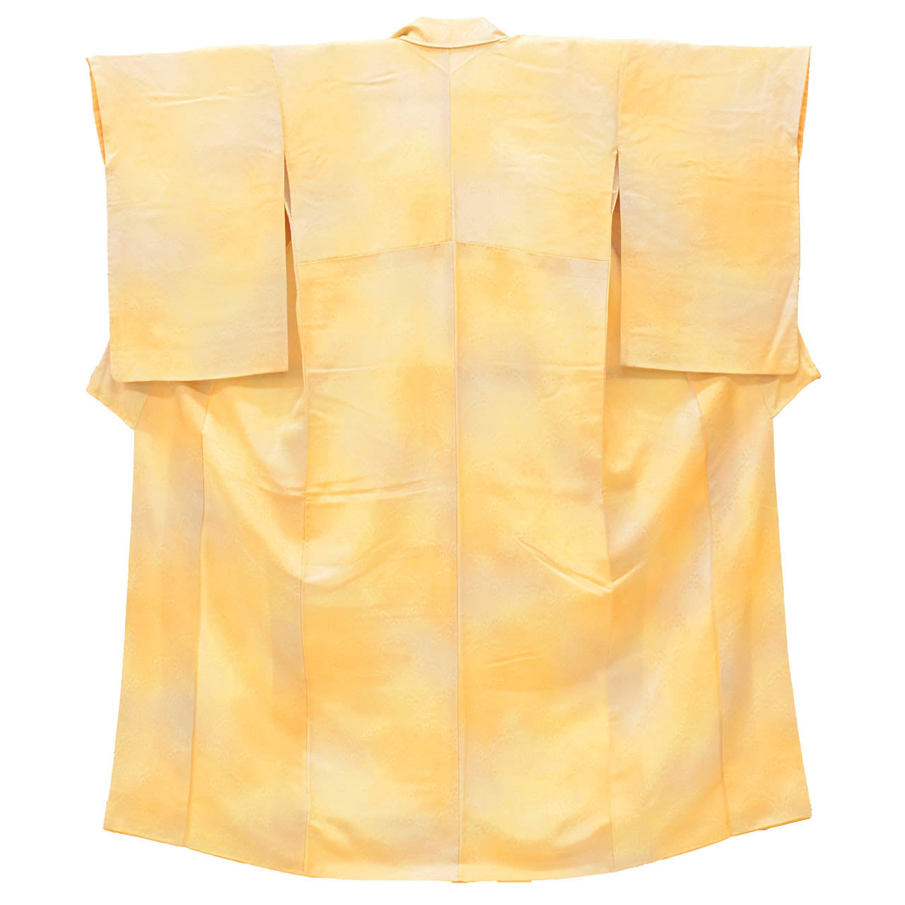 [Used] Recycled Kimono, Komon style, Pure Silk, Size S, Excellent Condition, Length 155.0cm (61.0in), Sleeve Length 64.2cm (25.3in), Lined, Ready-made, Orange Gradation, Silk, Reused, uu2534b 