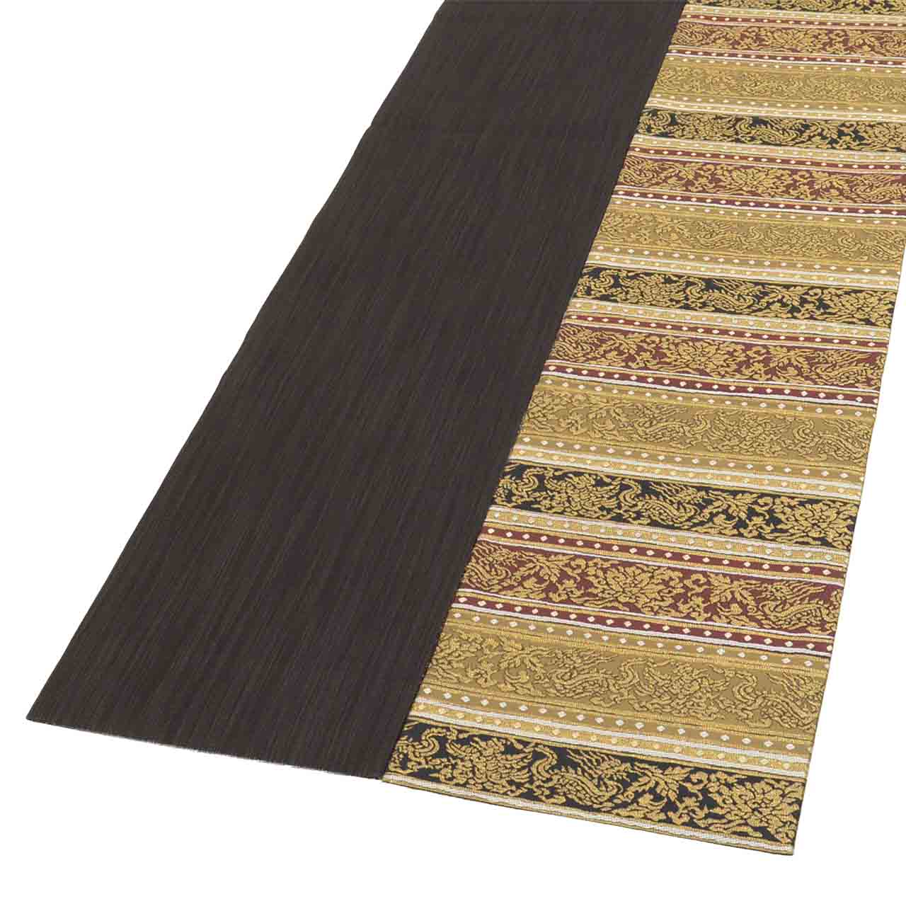 Vintage Japanese Obi | Fukuro Obi | Gold Silk | Stripe Floral Pattern | Formal | Sustainable | Sustainable | uu2543b