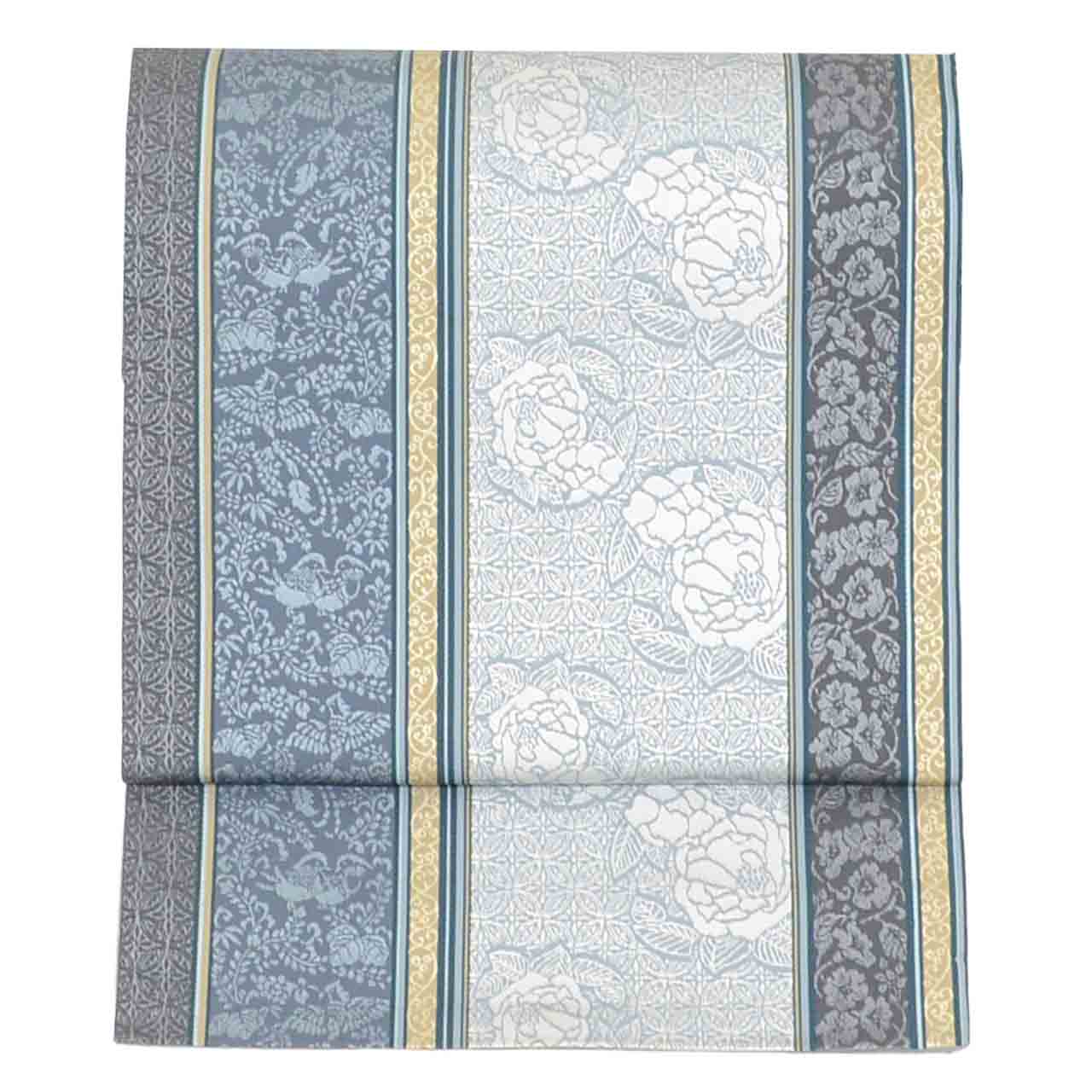 Vintage Japanese Obi | Fukuro Obi | Silk | Zuiho Hamanasu Pattern | Hakata-ori Nishimura | Ai Silk Guard | Sustainable | uu2551b