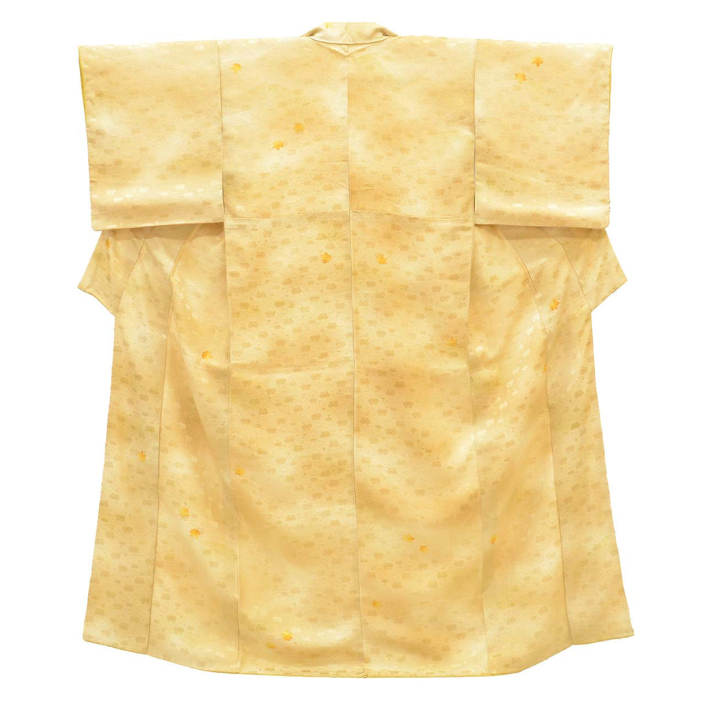 [Used] Recycled Kimono, Komon Kimono, Pure Silk, Size M (Slightly Plus Size L), Excellent Condition, Length 157.5cm (62.0in), Sleeve Length 64.0cm (25.2in), Lined, Ready-made, Brown, Floral Pattern, Silk, Reused, uu2554b 