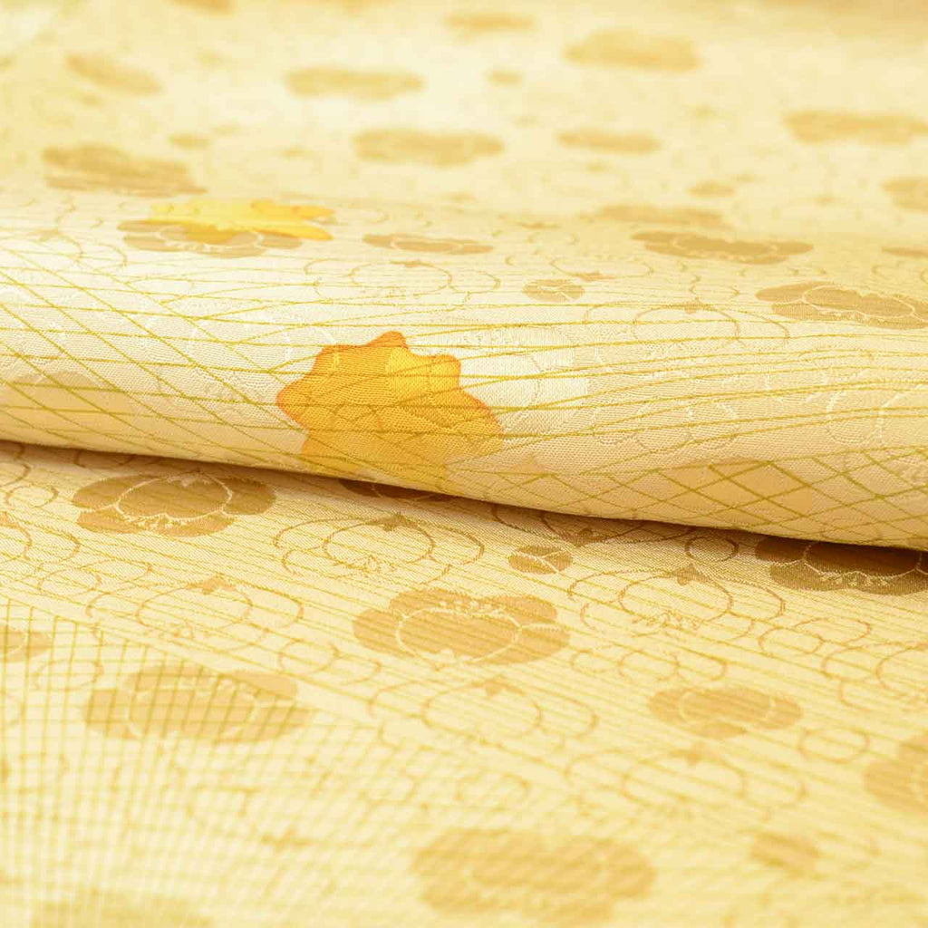[Used] Recycled Kimono, Komon Kimono, Pure Silk, Size M (Slightly Plus Size L), Excellent Condition, Length 157.5cm (62.0in), Sleeve Length 64.0cm (25.2in), Lined, Ready-made, Brown, Floral Pattern, Silk, Reused, uu2554b 