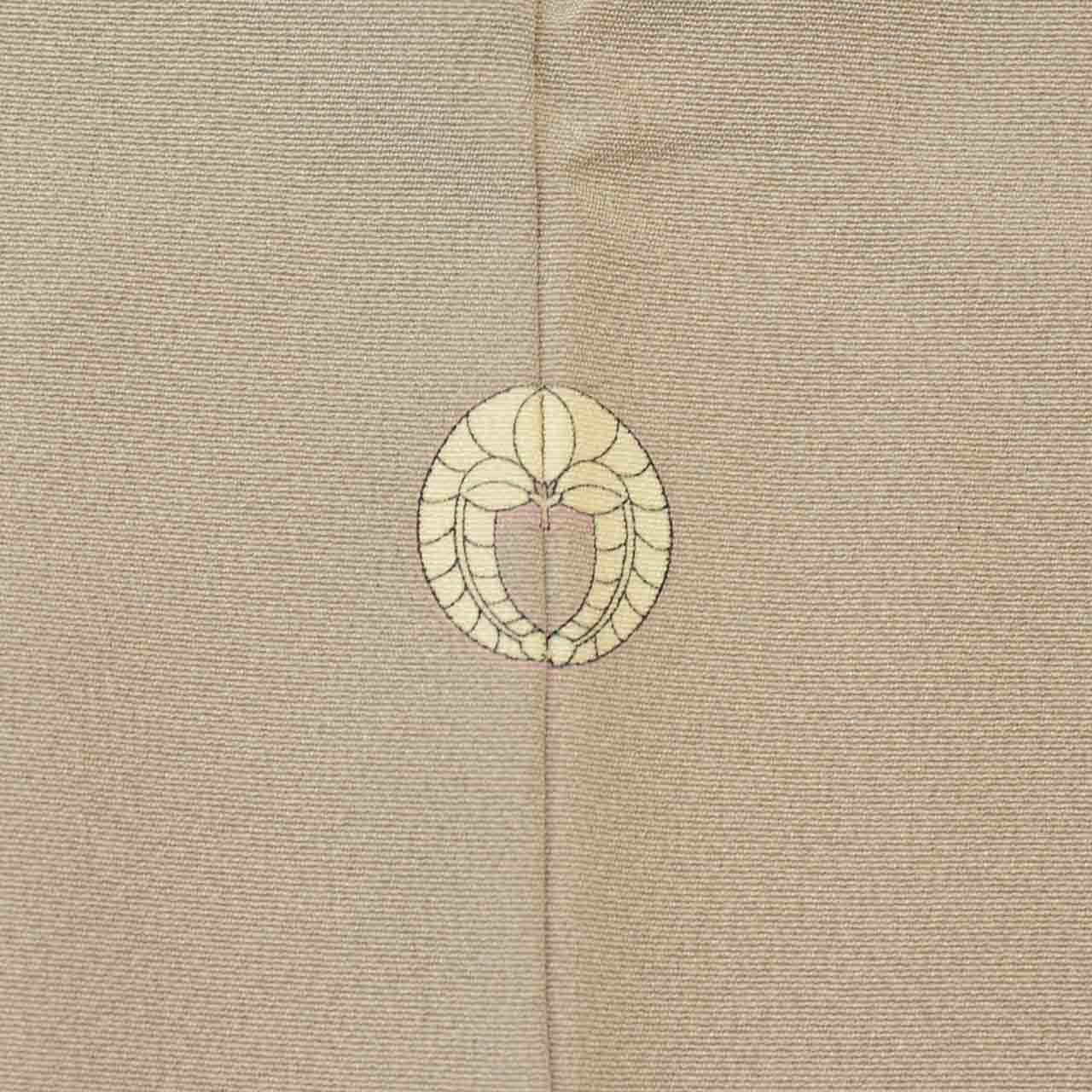 [Used] Colored Tomesode Kimono, Recycled Kimono, Pure Silk, Size M, Excellent Condition, Length 158.2cm, Sleeve Length 64cm, Lined, Ready-made, One Family Crest, Gold Embroidery, Gold Leaf, Purple, Pine and Plum Blossom, Silk, Reuse uu2556b 
