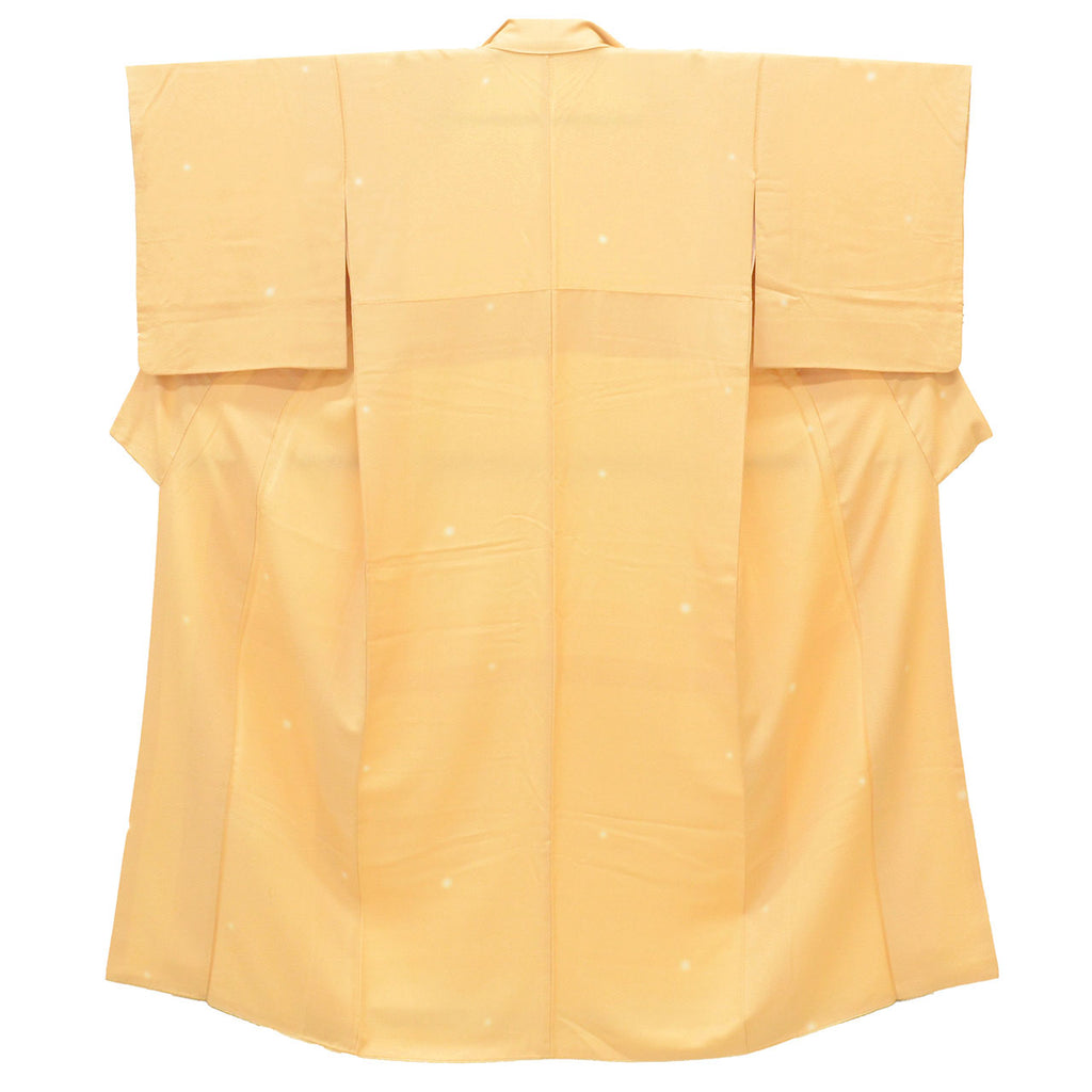 [Used] Recycled Kimono, Komon style, Pure Silk, Size S, Excellent Condition, Length 150.2cm (59.1in), Yumeyu Guarded, Sleeve Length 61.0cm (24.0in), Lined, Ready-made, Yellow Polka Dot, SILK, Reused uu2559b 