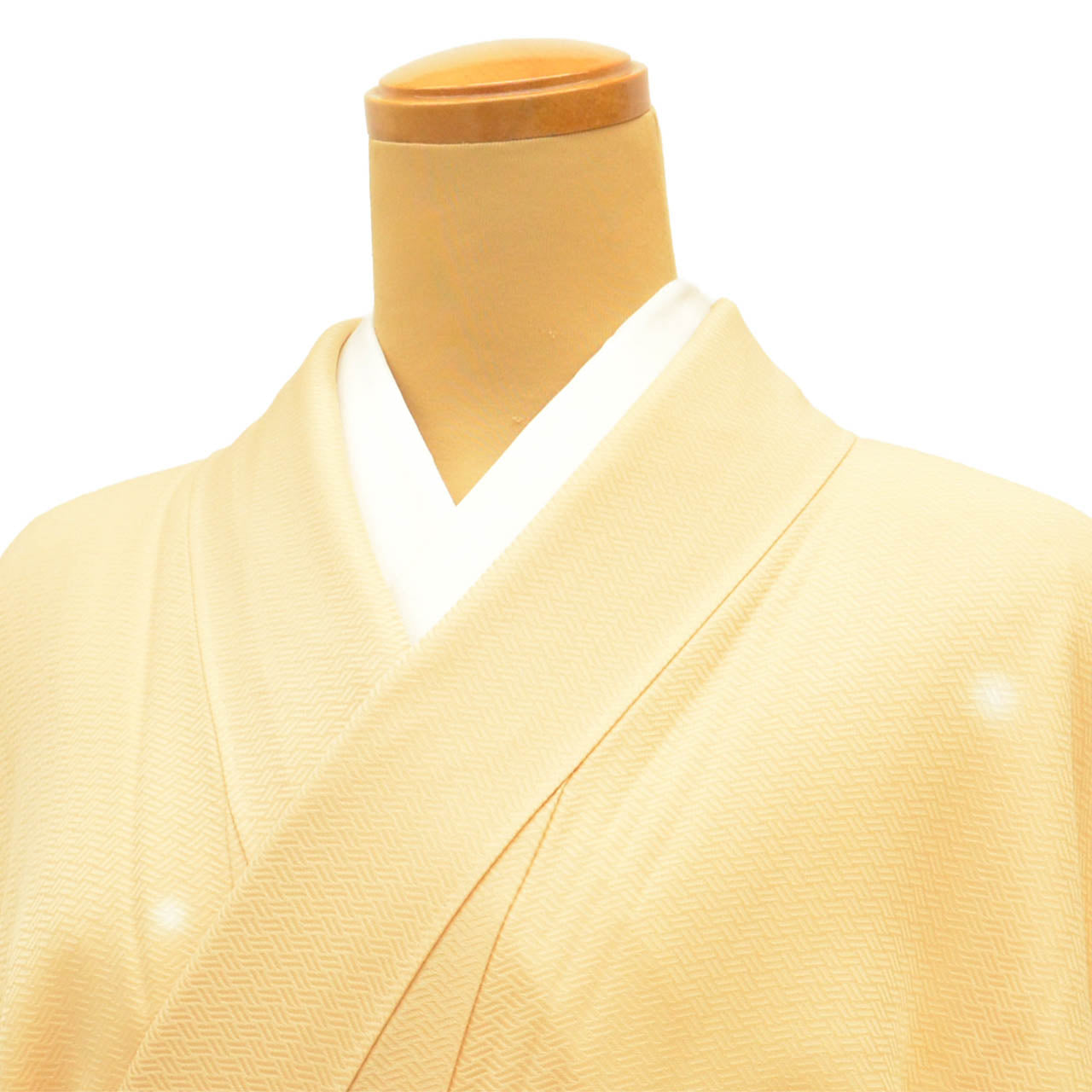 [Used] Recycled Kimono, Komon style, Pure Silk, Size S, Excellent Condition, Length 150.2cm (59.1in), Yumeyu Guarded, Sleeve Length 61.0cm (24.0in), Lined, Ready-made, Yellow Polka Dot, SILK, Reused uu2559b 