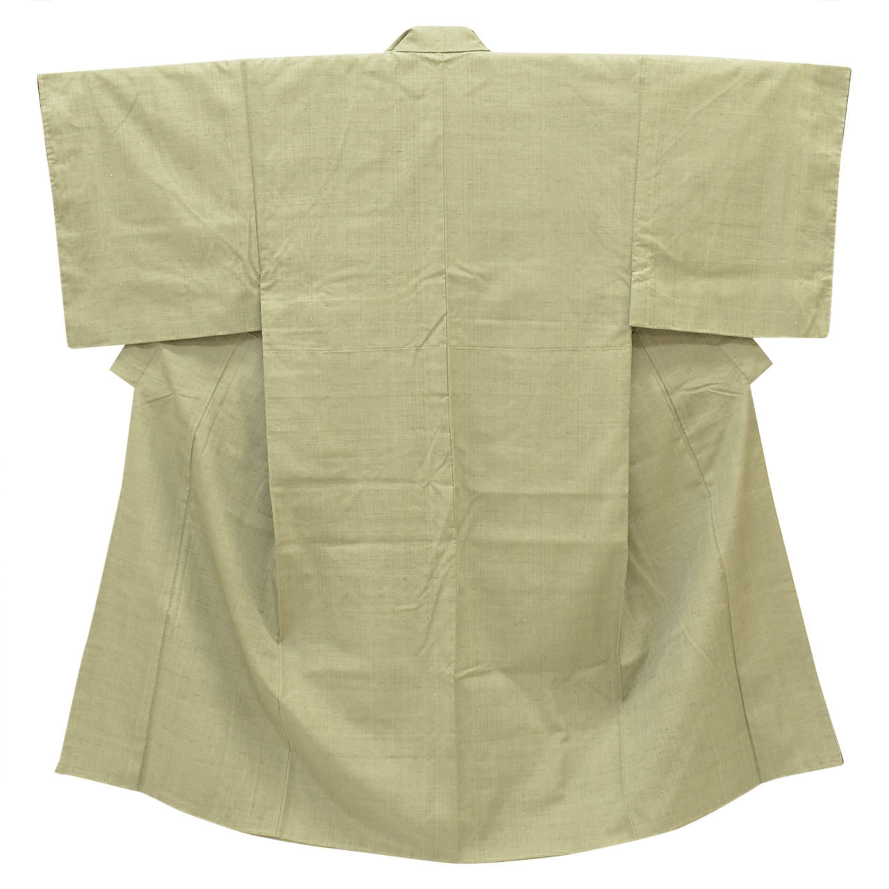 [Used] Recycled Kimono and Haori Ensemble for Men, Tsumugi Silk, Unused, Sleeve Length 72.0cm (28.3in), Body Length 144.5cm (56.9in), Size M, Green, Plant-dyed, Yazosha, Men's uu2560b 