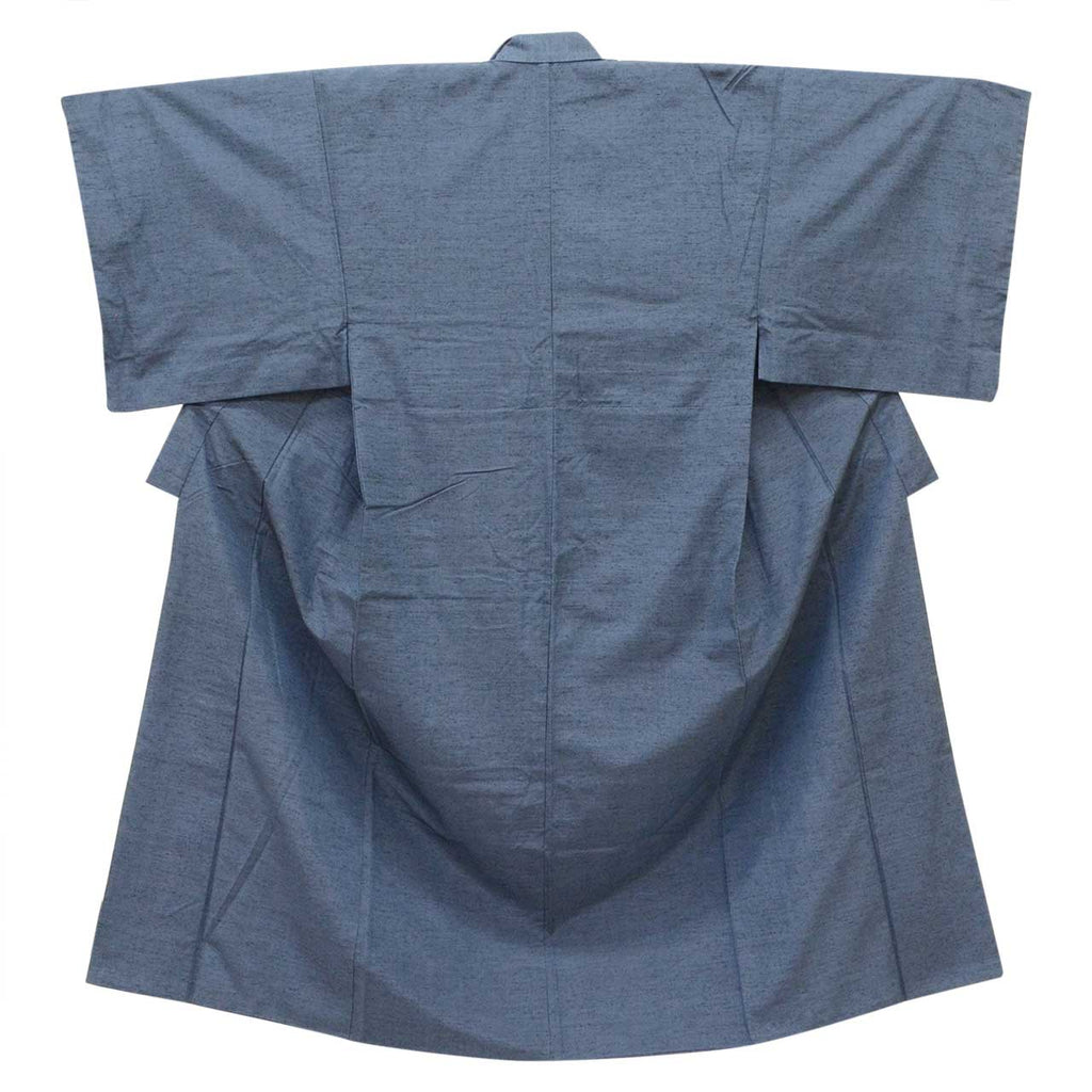 [Used] Recycled Kimono and Haori Ensemble for Men, Hige Tsumugi Silk, Sleeve Length 74.0cm (29.1in), Body Length 156.5cm (61.6in), Size LL, Navy Blue, Men's uu2562b 
