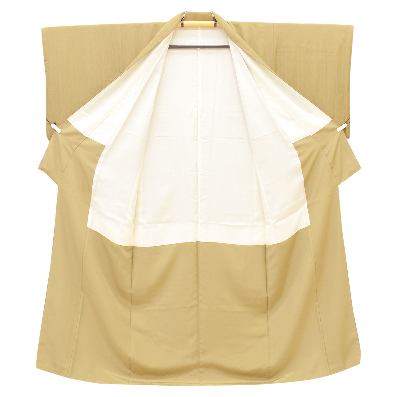 [Used] Recycled Kimono, Plain Color, Silk, Size M, Excellent Condition, Length 158.8cm (62.5in), Sleeve Length 65.0cm (25.6in), Lined, Ready-made, Green, Horsetail, Silk, Reuse uu2564b 