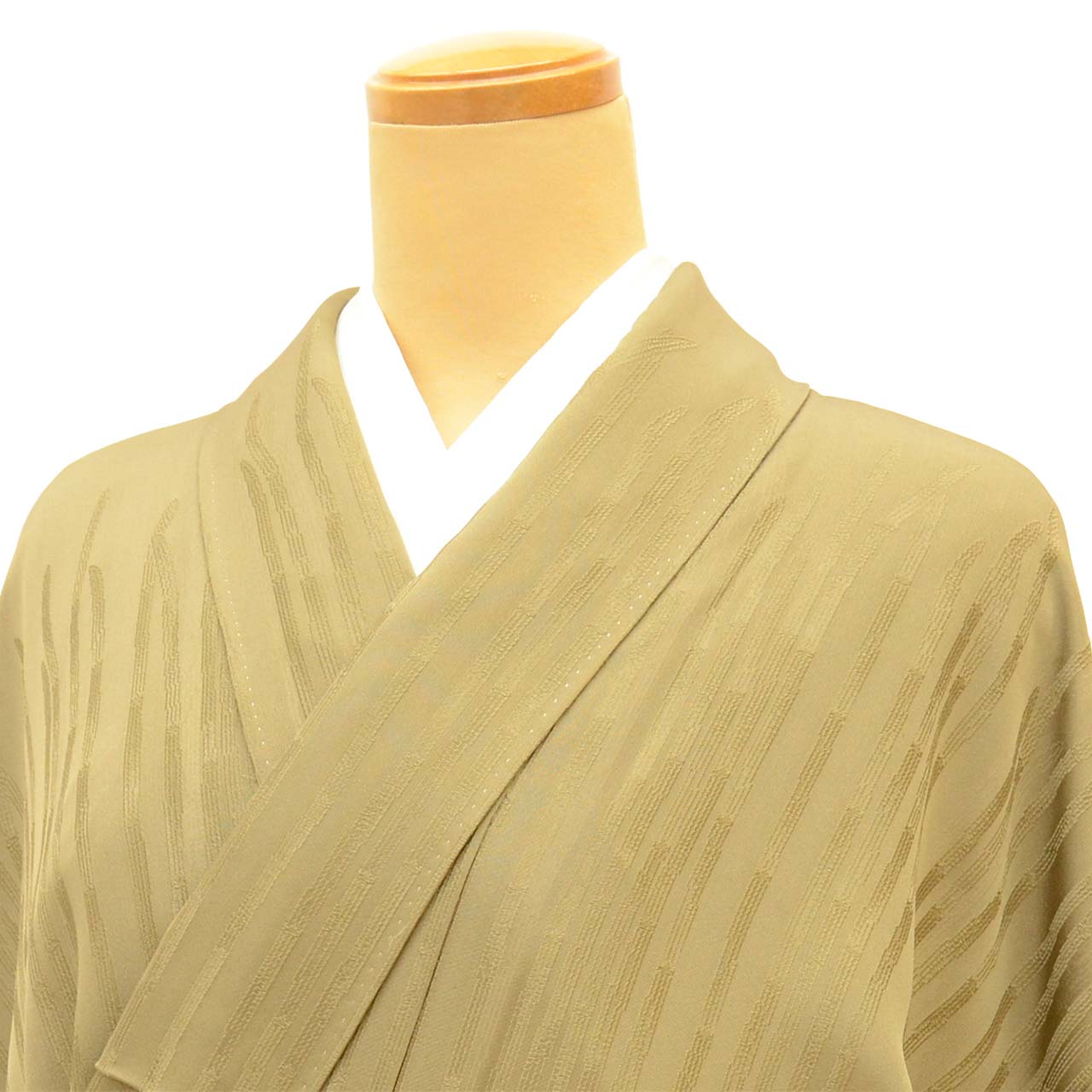[Used] Recycled Kimono, Plain Color, Silk, Size M, Excellent Condition, Length 158.8cm (62.5in), Sleeve Length 65.0cm (25.6in), Lined, Ready-made, Green, Horsetail, Silk, Reuse uu2564b 