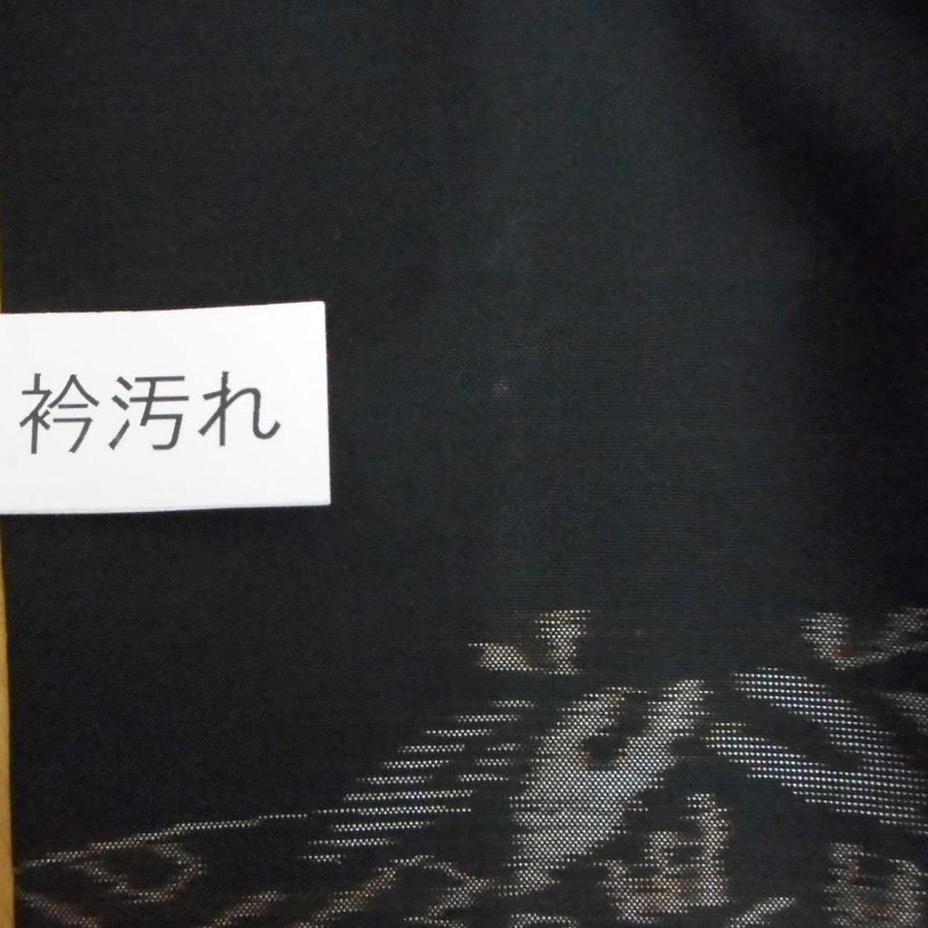 [Used] Kurume Kasuri Recycled Kimono, Pure Silk, Size M, Premium Quality, Length 159.8cm, Kurume Silk Oshima, Matsuzakaya Made, Sleeve Length 64.8cm, Lined, Ready-made, Post-dyed, Brown, Flowing Water and Bamboo Pattern, SILK, Reuse uu2567b 