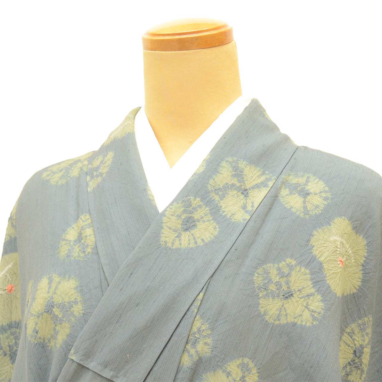 Vintage Japanese Kimono | Tate-fushi Tsumugi | Gray Silk Shibori | Floral Pattern | Plus Size S-L | Sustainable | uu2568b