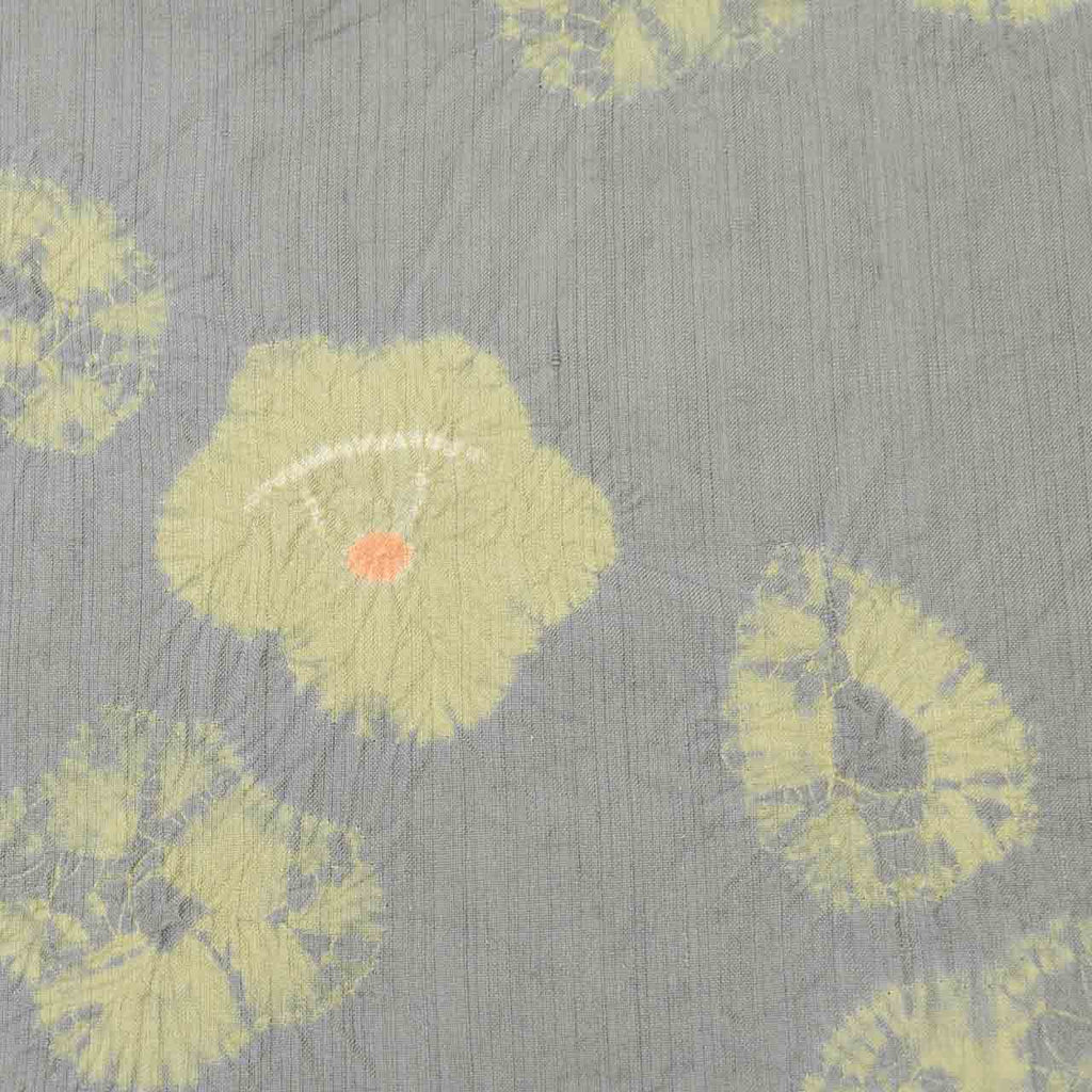 Vintage Japanese Kimono | Tate-fushi Tsumugi | Gray Silk Shibori | Floral Pattern | Plus Size S-L | Sustainable | uu2568b