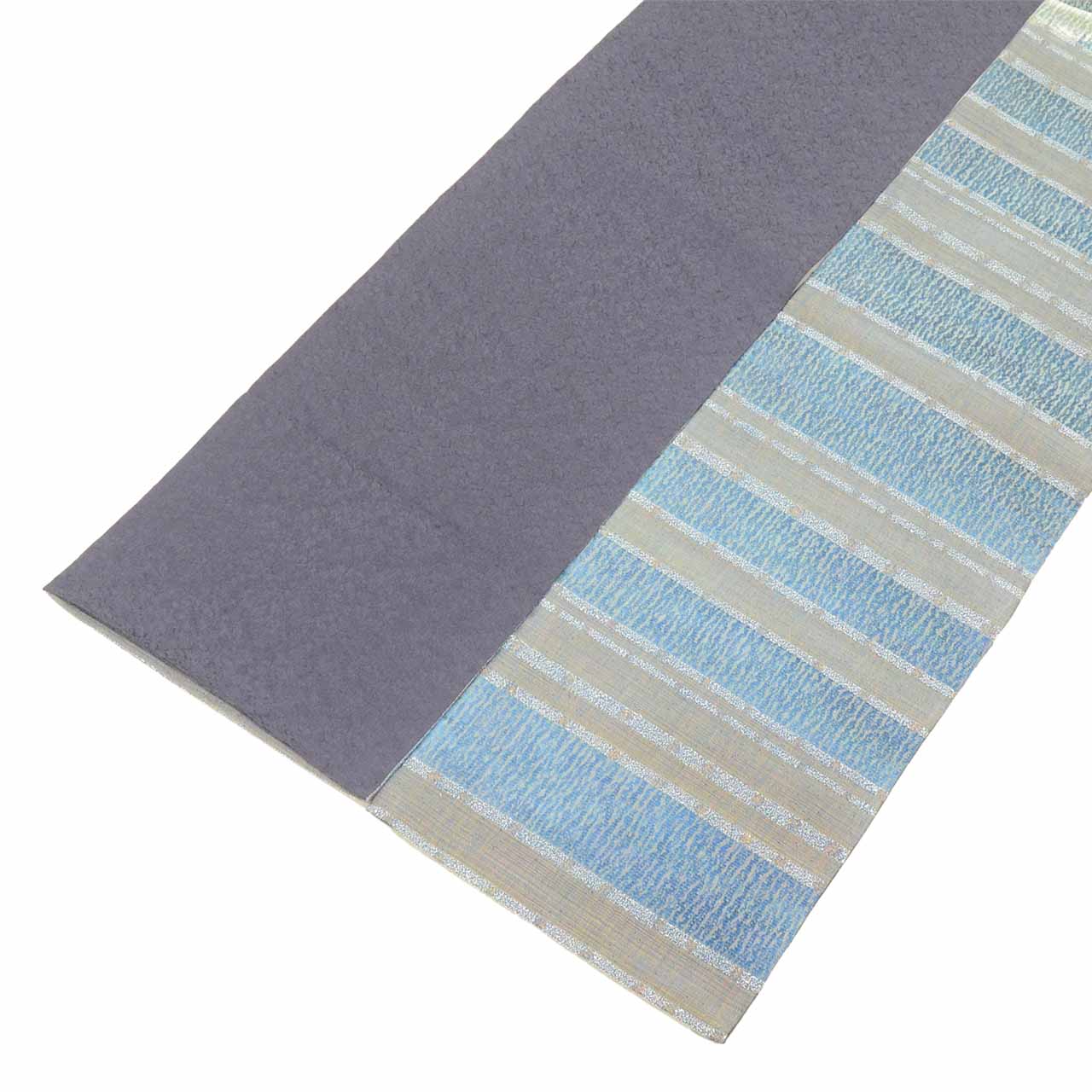 Vintage Japanese Obi | Fukuro Obi | Blue Navy Silk | Stream Pattern | Kori-ware Ichin-zome | Artisan Daito Kyukyo | Sustainable | uu2570b
