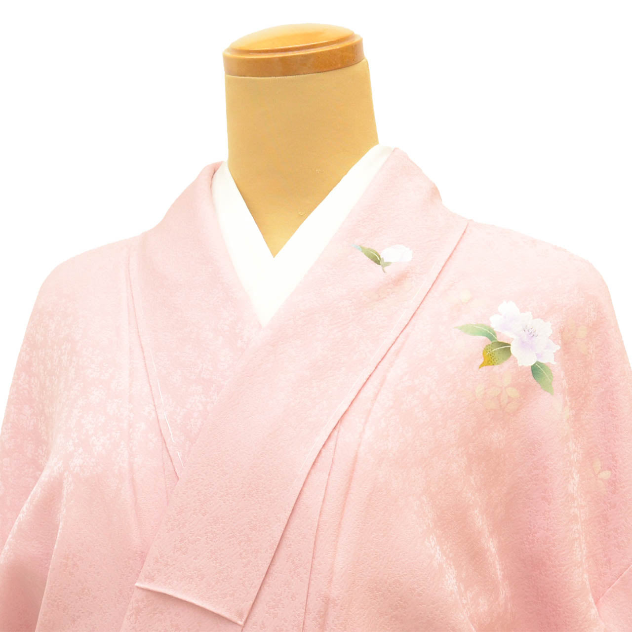 Vintage Japanese Kimono | Tsukesage | Pink Silk | Camellia Iris Pattern | Harebare Guard | Unused | Petite Size SS | Sustainable | uu2578b