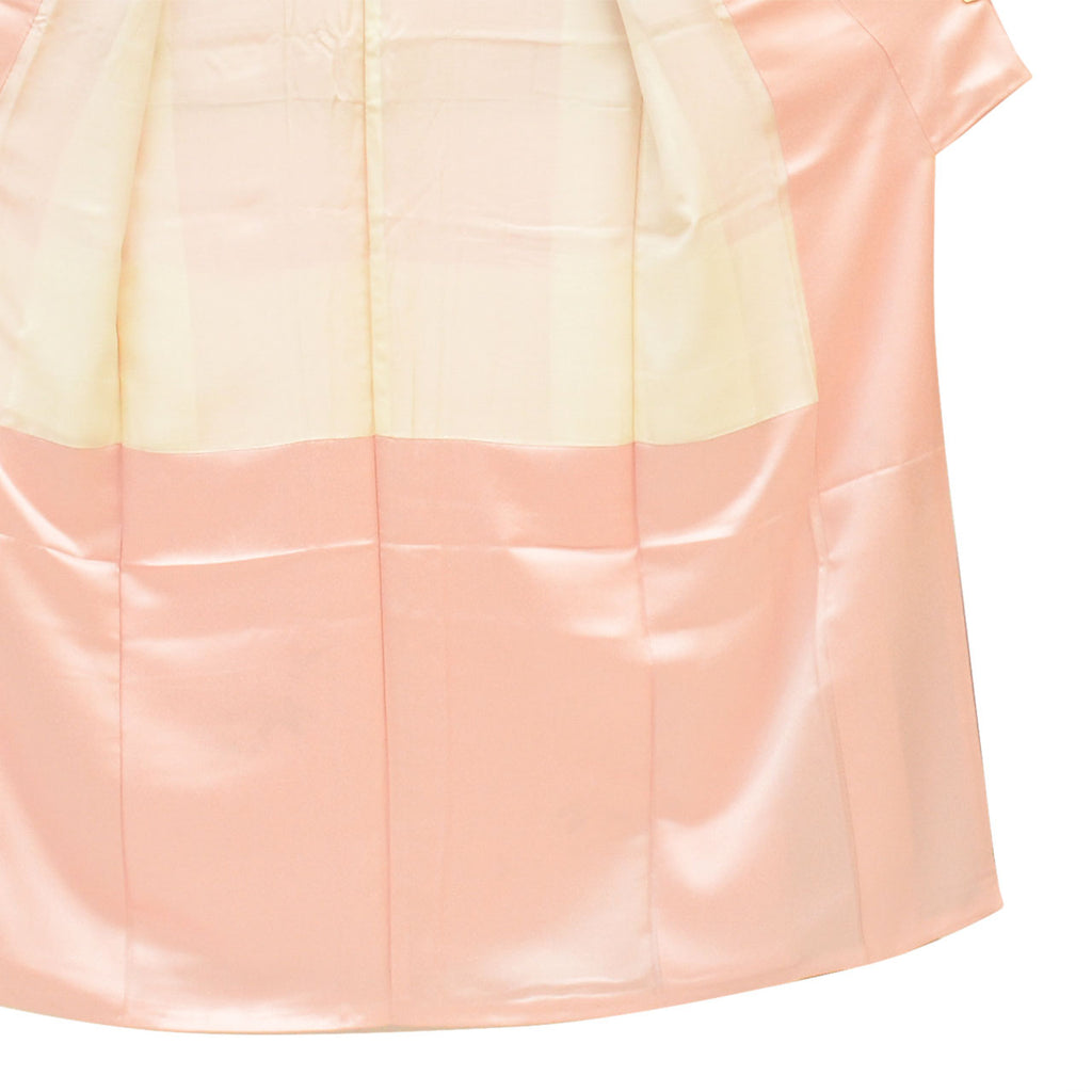 Vintage Japanese Kimono | Tsukesage | Pink Silk | Camellia Iris Pattern | Harebare Guard | Unused | Petite Size SS | Sustainable | uu2578b