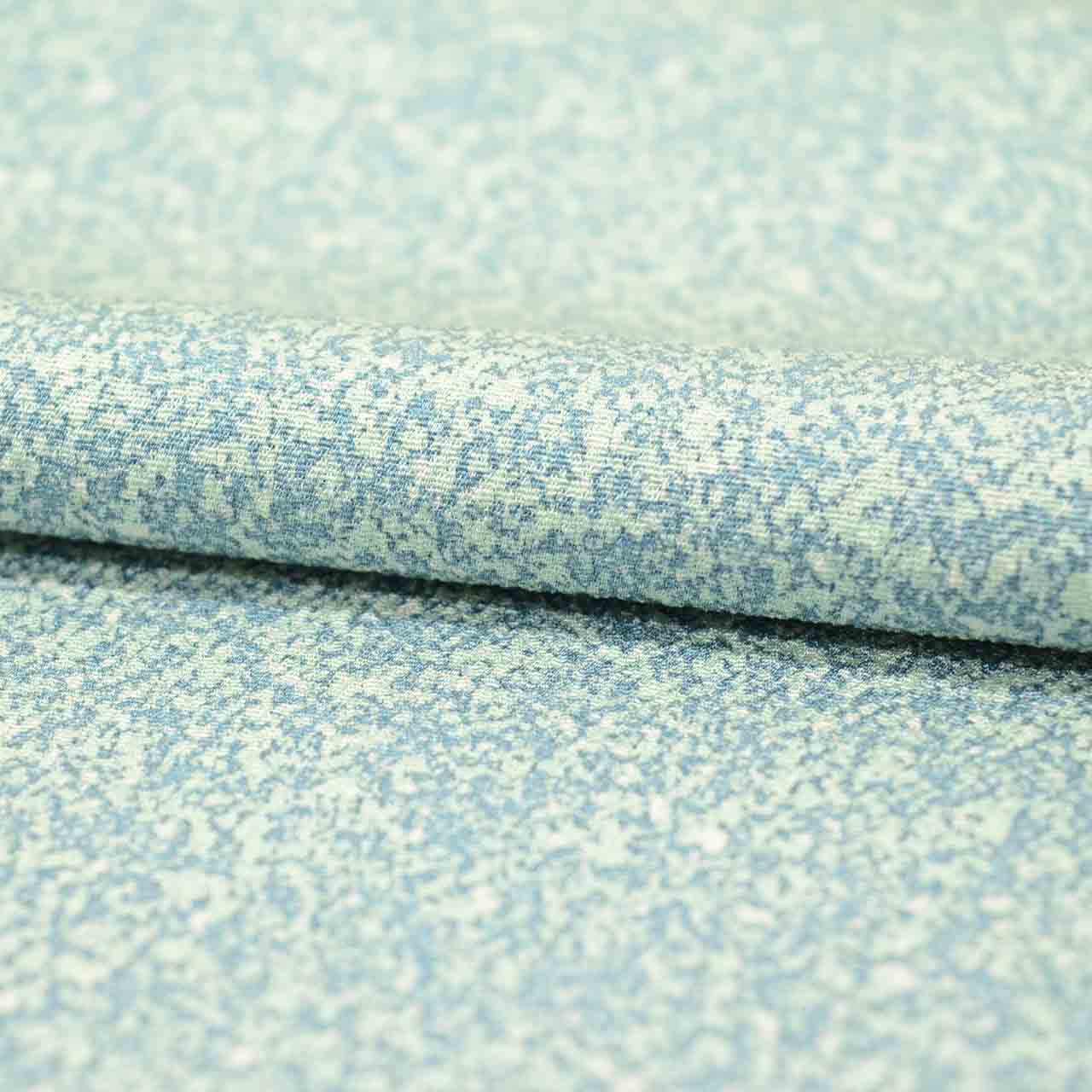 [Used] Recycled Kimono, Komon style, Pure Silk, Size M, Excellent Condition, Length 157.0cm (61.8in), Kyo-Yuzen artist Matsui Seisei, Sleeve length 63.3cm (24.9in), Lined, Ready-made, Signed, Blue mottled, Silk, Reused uu2582b 