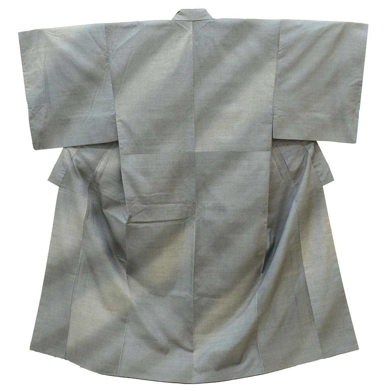 Vintage Japanese Kimono | Men's Yuki Tsumugi | Blue Gray Silk | UNESCO Heritage | Pearl-tone | Tall Size LL | Sustainable | uu2583b