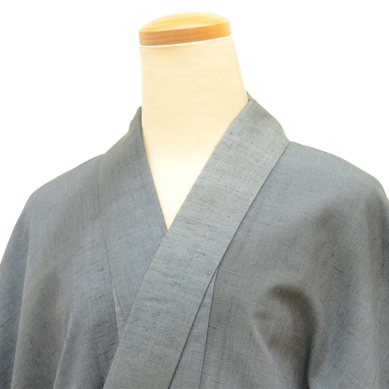 Vintage Japanese Kimono | Men's Yuki Tsumugi | Blue Gray Silk | UNESCO Heritage | Pearl-tone | Tall Size LL | Sustainable | uu2583b