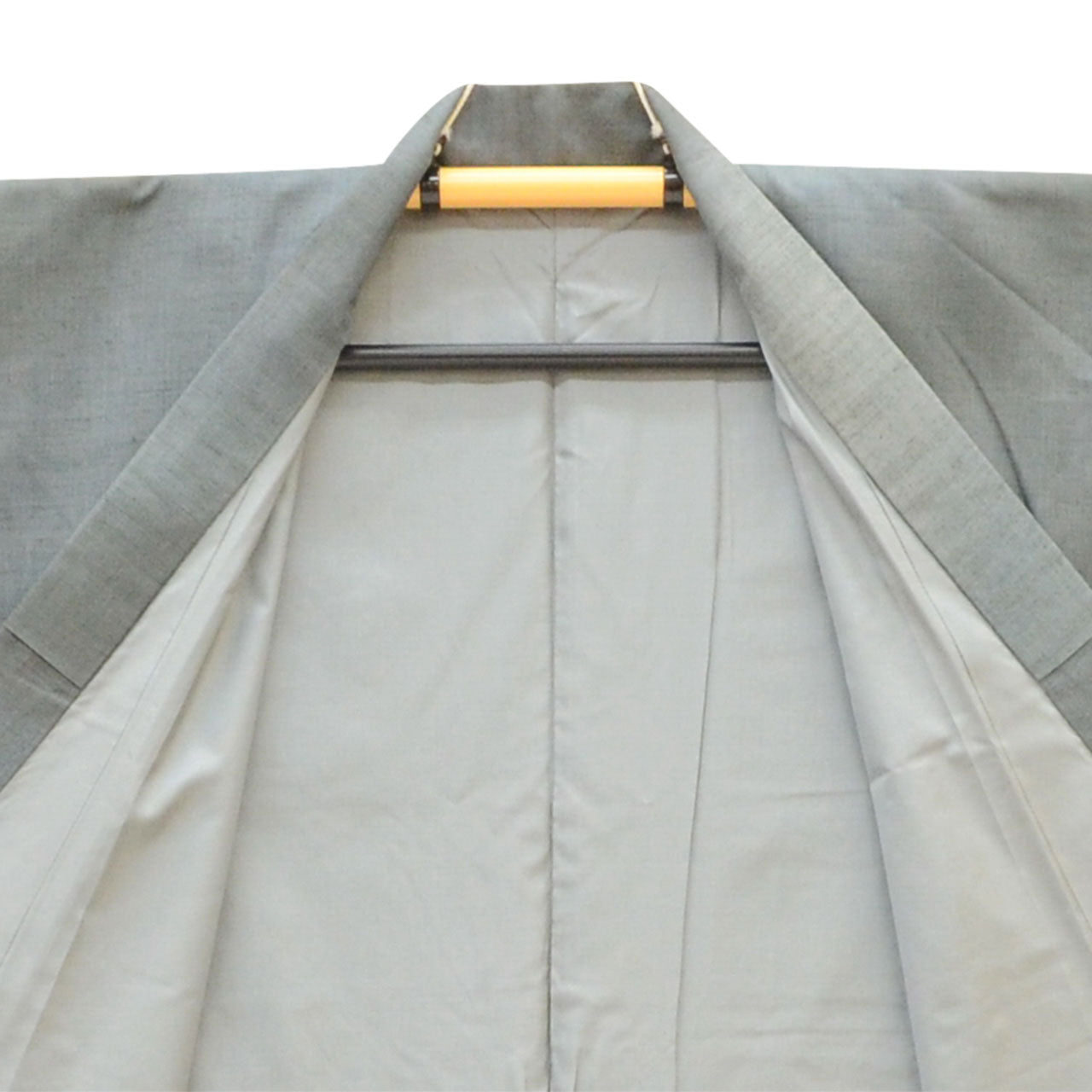 Vintage Japanese Kimono | Men's Yuki Tsumugi | Blue Gray Silk | UNESCO Heritage | Pearl-tone | Tall Size LL | Sustainable | uu2583b