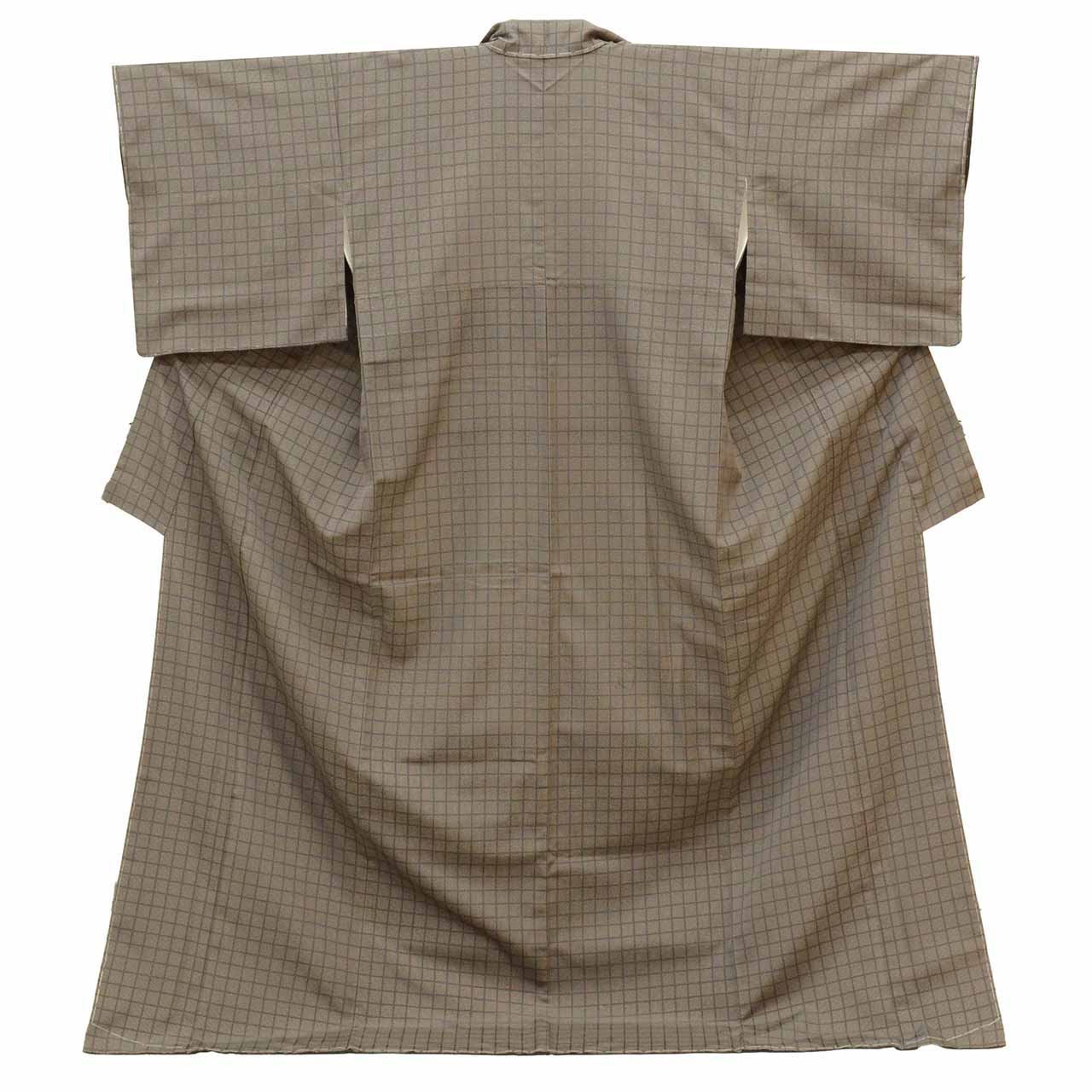 Vintage Japanese Kimono | Omeshi Kimono | Brown Silk | Lattice Pattern | Unused | Tall Size LL | Sustainable | uu2585b