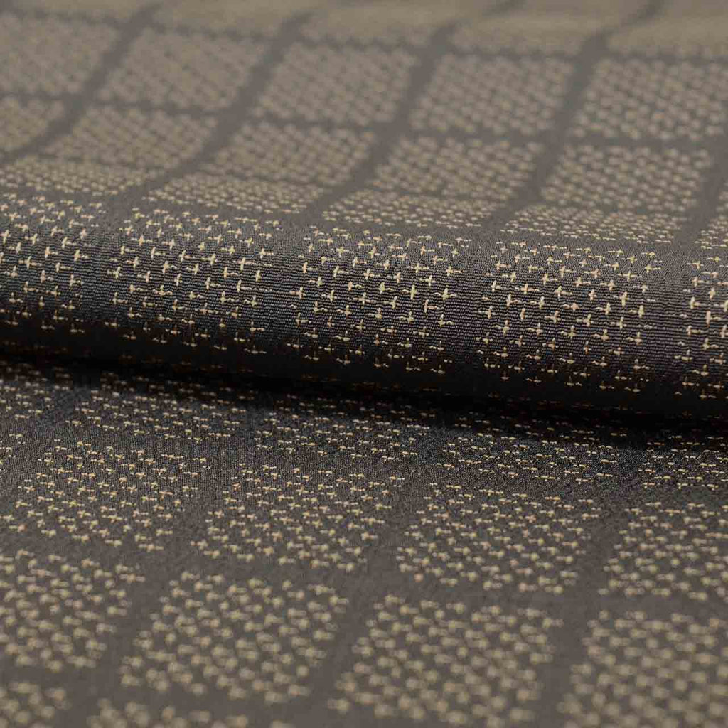 Vintage Japanese Kimono | Omeshi Kimono | Brown Silk | Lattice Pattern | Unused | Tall Size LL | Sustainable | uu2585b