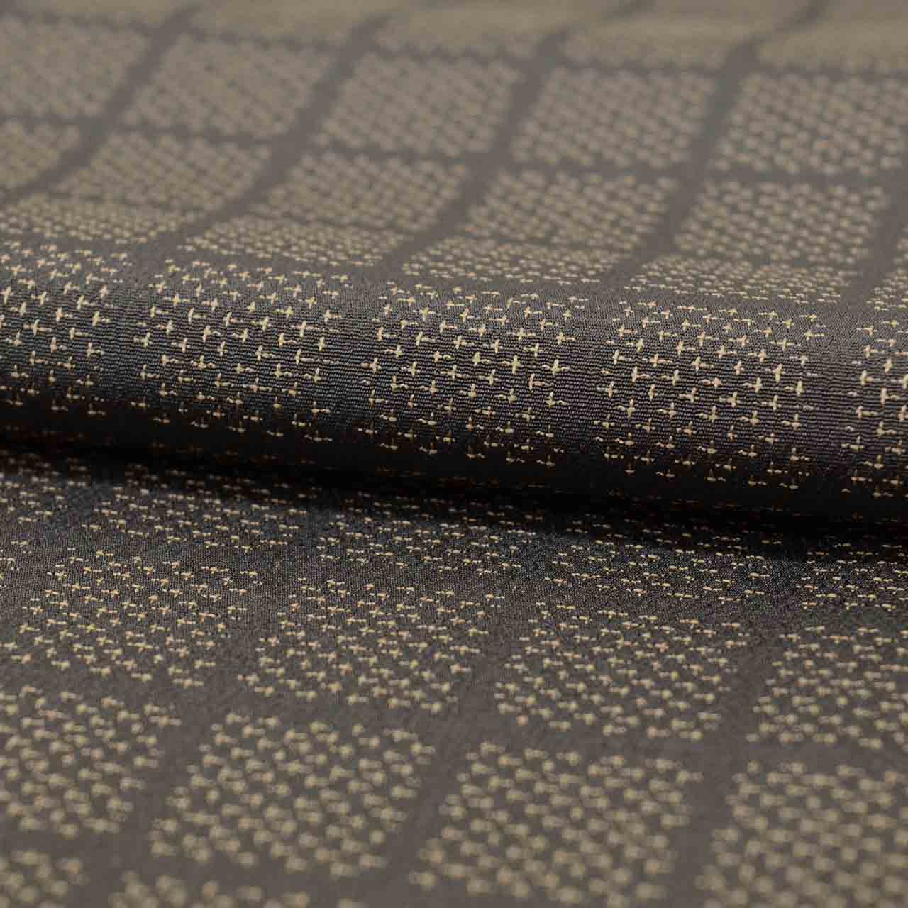 Vintage Japanese Kimono | Omeshi Kimono | Brown Silk | Lattice Pattern | Unused | Tall Size LL | Sustainable | uu2585b