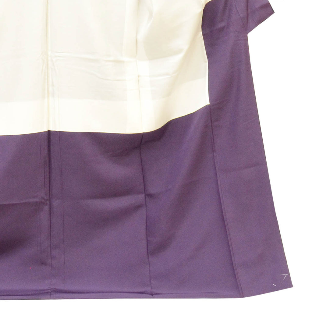Vintage Japanese Kimono | Omeshi Kimono | Black Silk | Grape Pattern | Pearl-tone | Unused | Tall Size LL | Sustainable | uu2588b