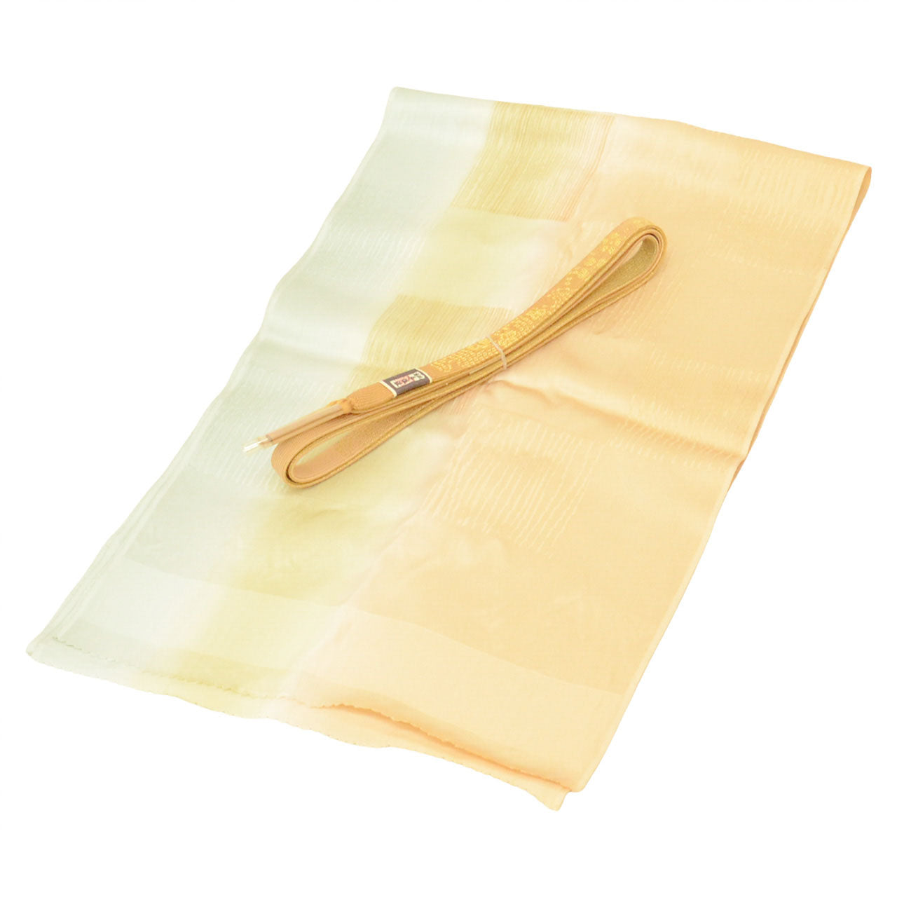 [Used] Recycled Kimono Set: Plain-colored kimono, pre-tied obi, pure silk, sleeve length 69cm, kimono length 144.5cm, size LL, suitable for heights 169.5cm-174.5cm, with one crest, brown color scheme, obi sash, obiage (sash tie), crepe silk, uu2593a120 