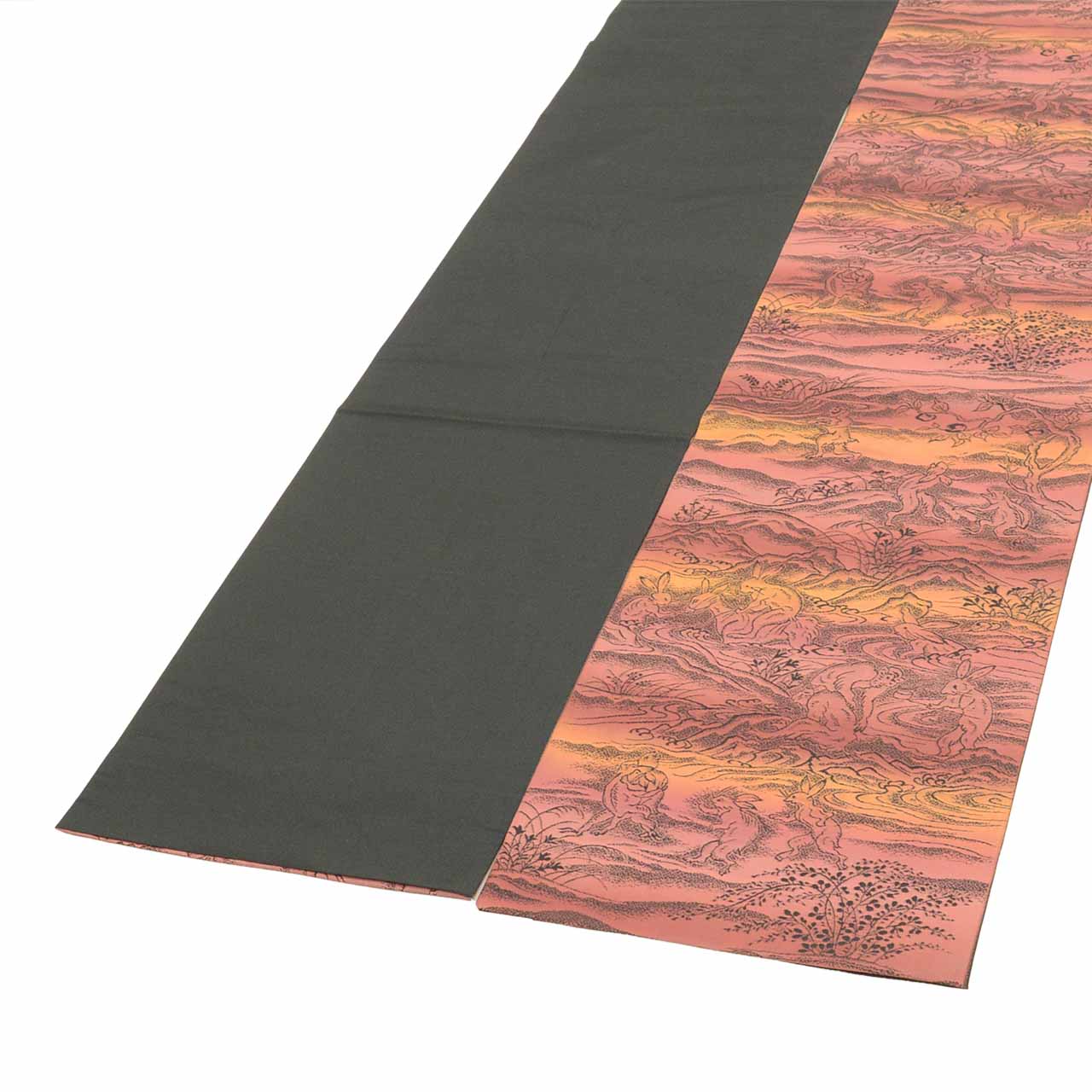 Vintage Japanese Obi | Sha-re Fukuro Obi | Silk Nishijin | Choju-Giga Scrolls | Handwoven | Housho | Sustainable | uu2596b