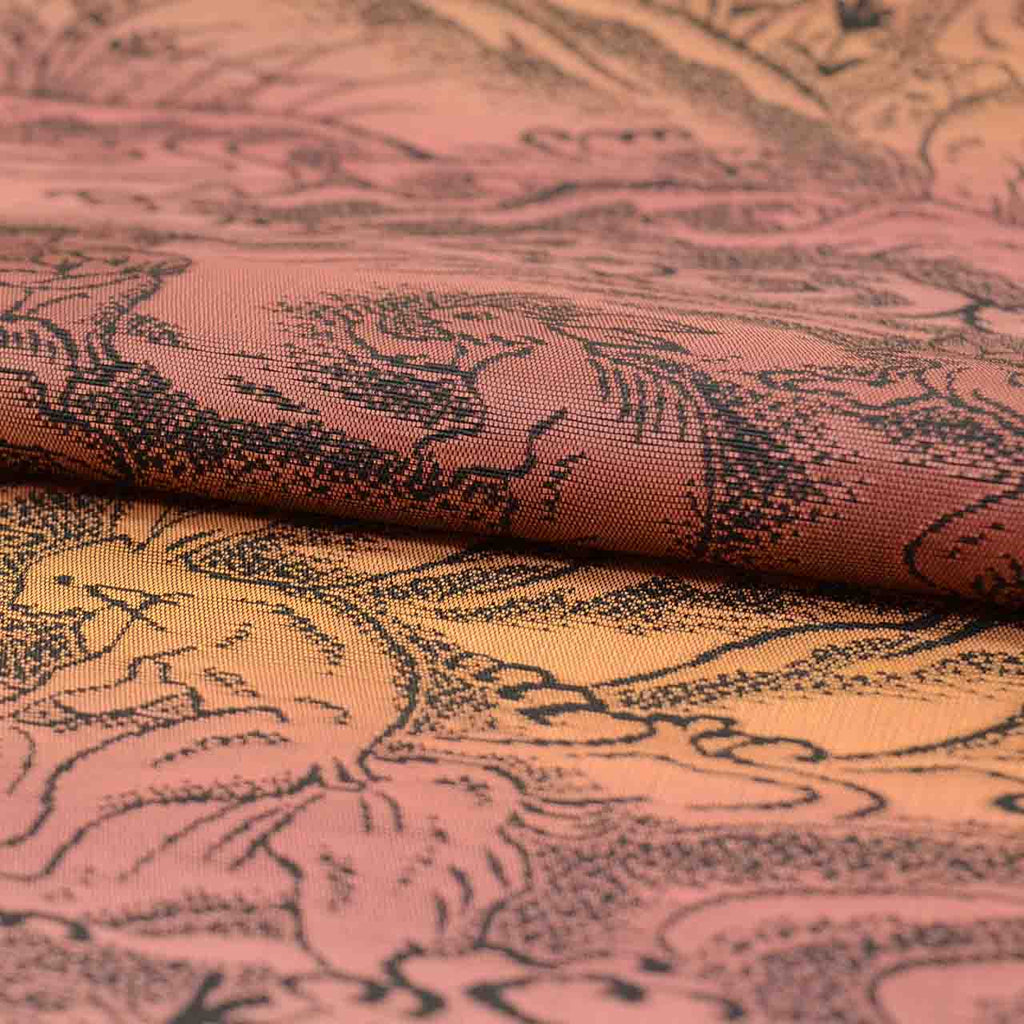Vintage Japanese Obi | Sha-re Fukuro Obi | Silk Nishijin | Choju-Giga Scrolls | Handwoven | Housho | Sustainable | uu2596b